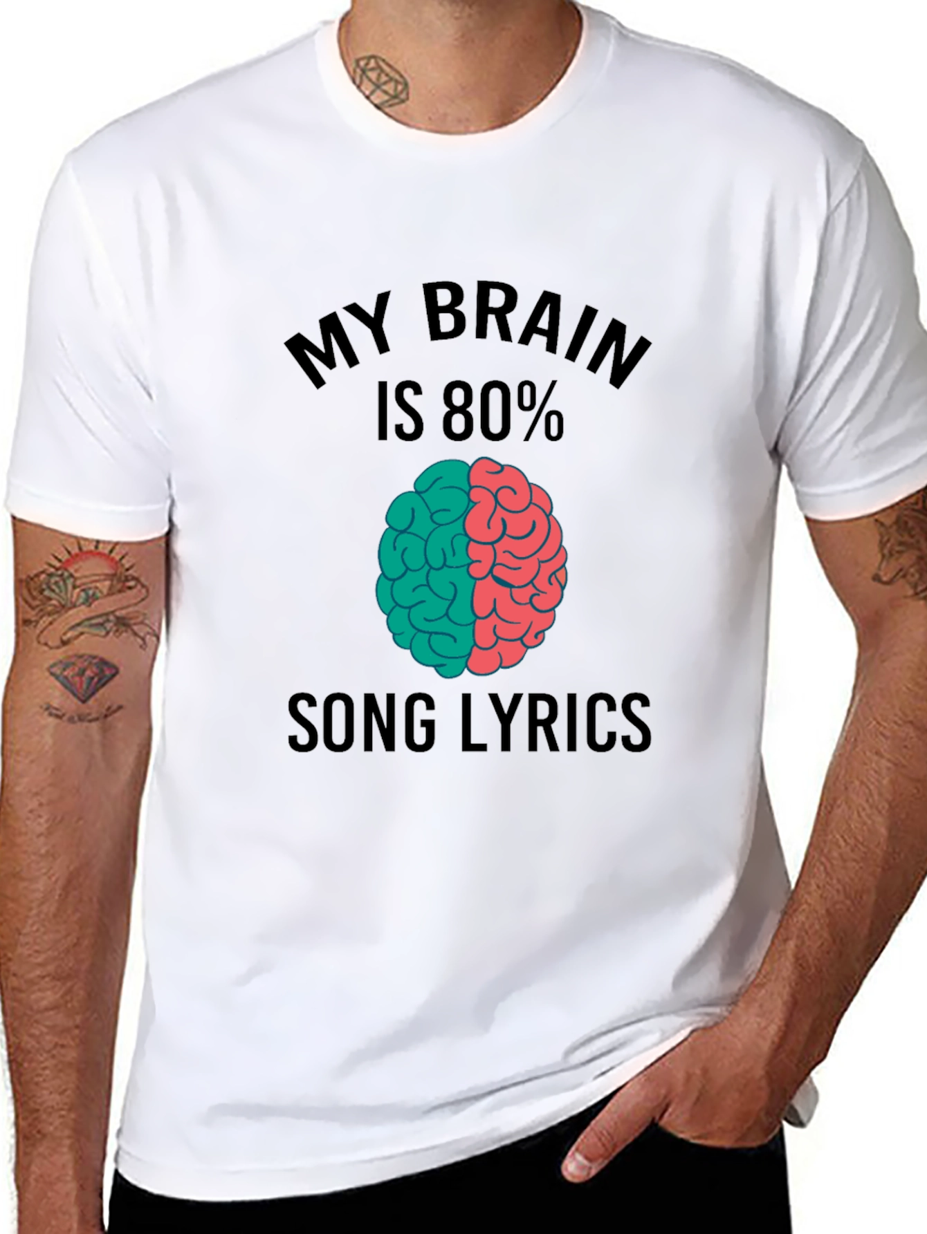 Song Lyrics Brain T-Shirt - Music Lover Tee
