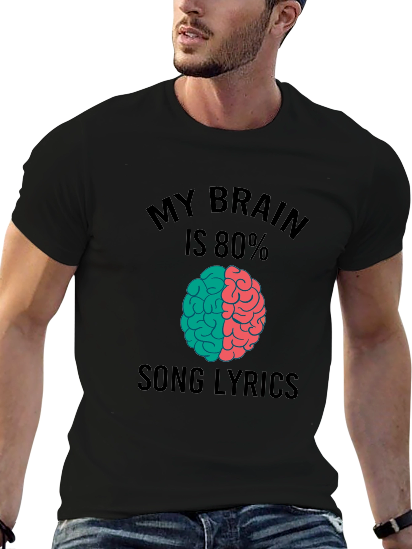 Song Lyrics Brain T-Shirt - Music Lover Tee