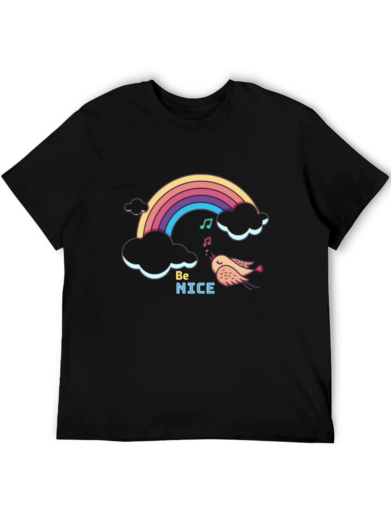 Be Nice Rainbow Graphic T-Shirt