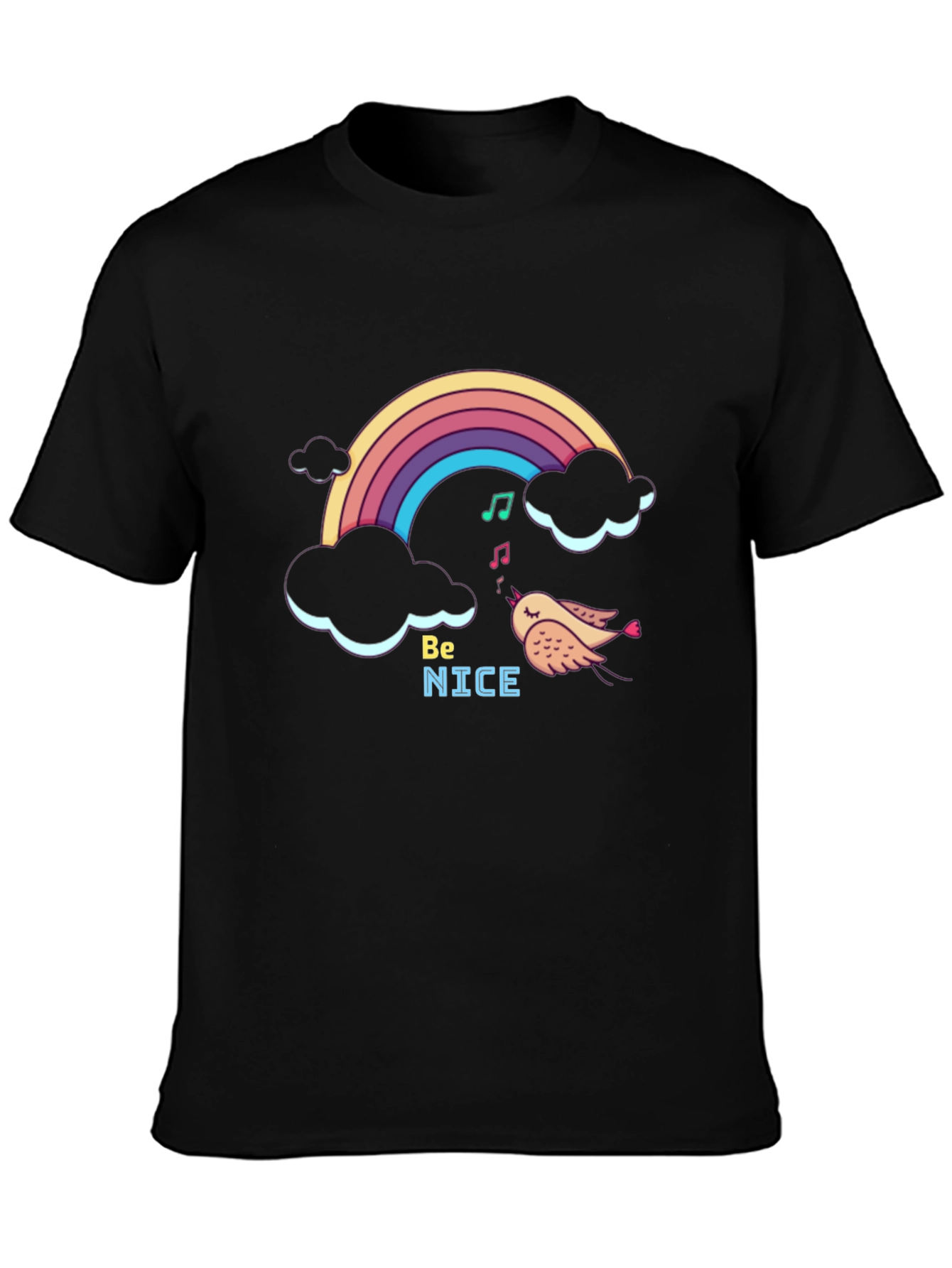 Be Nice Rainbow Graphic T-Shirt