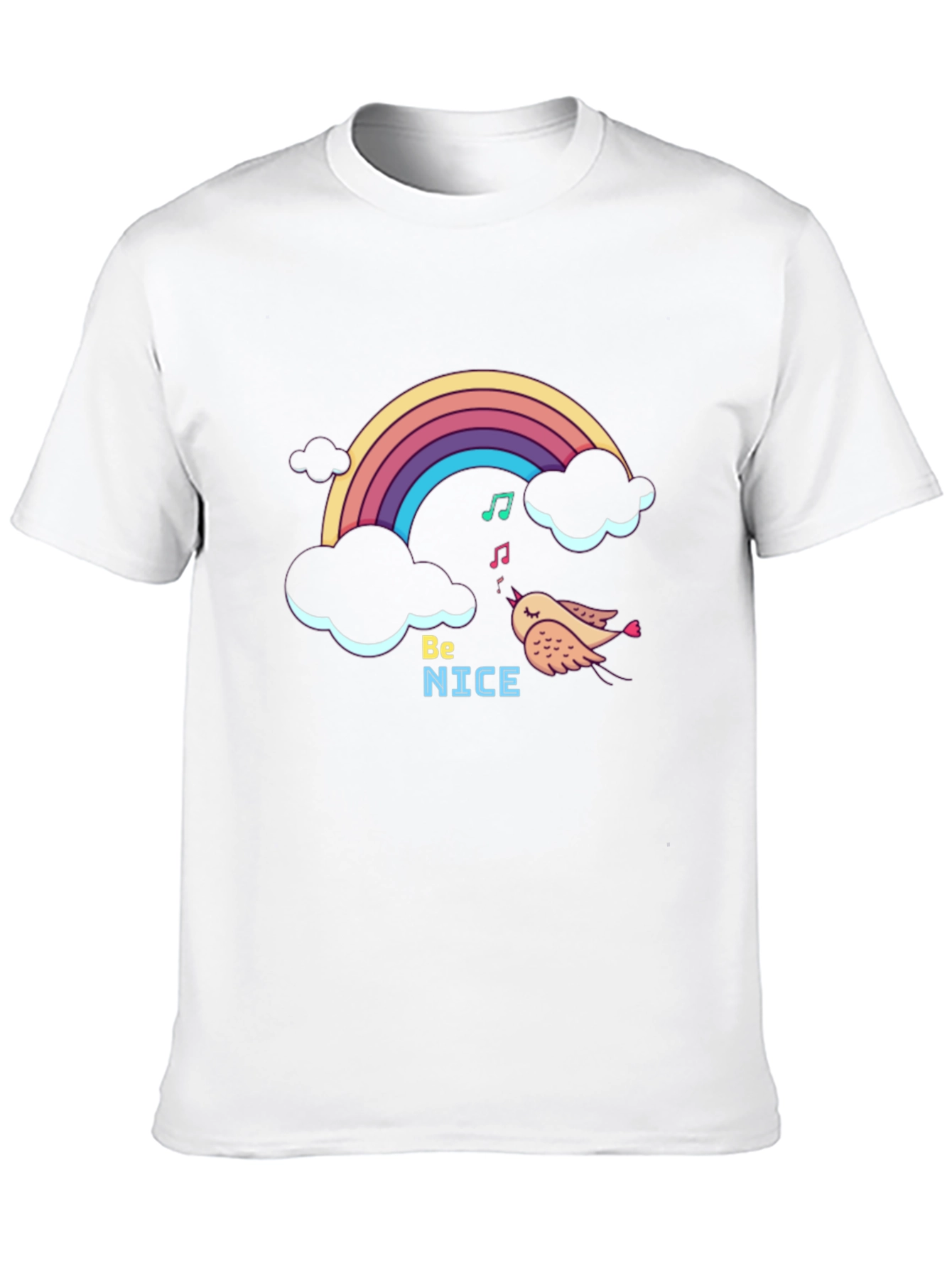 Be Nice Rainbow Graphic T-Shirt