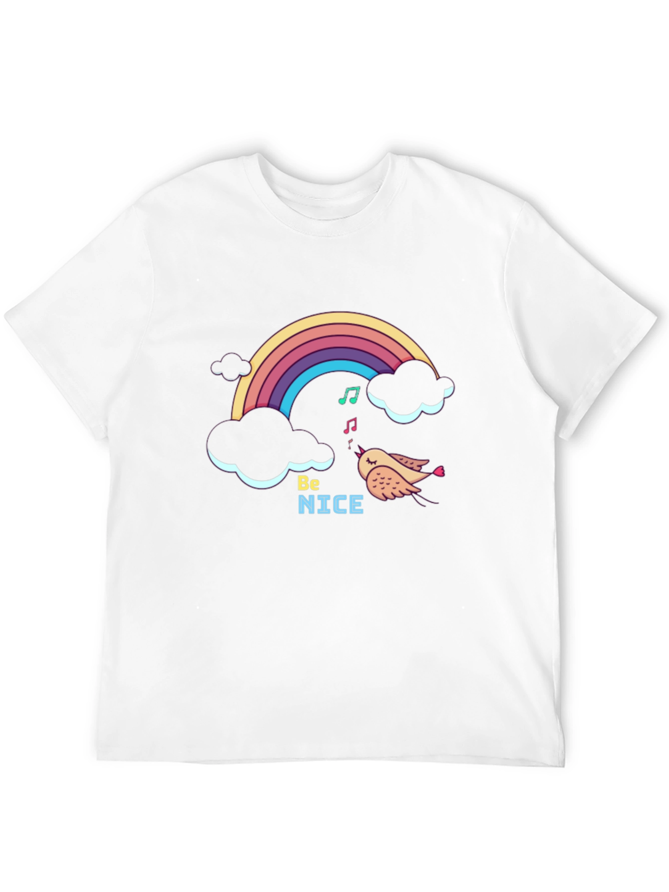 Be Nice Rainbow Graphic T-Shirt
