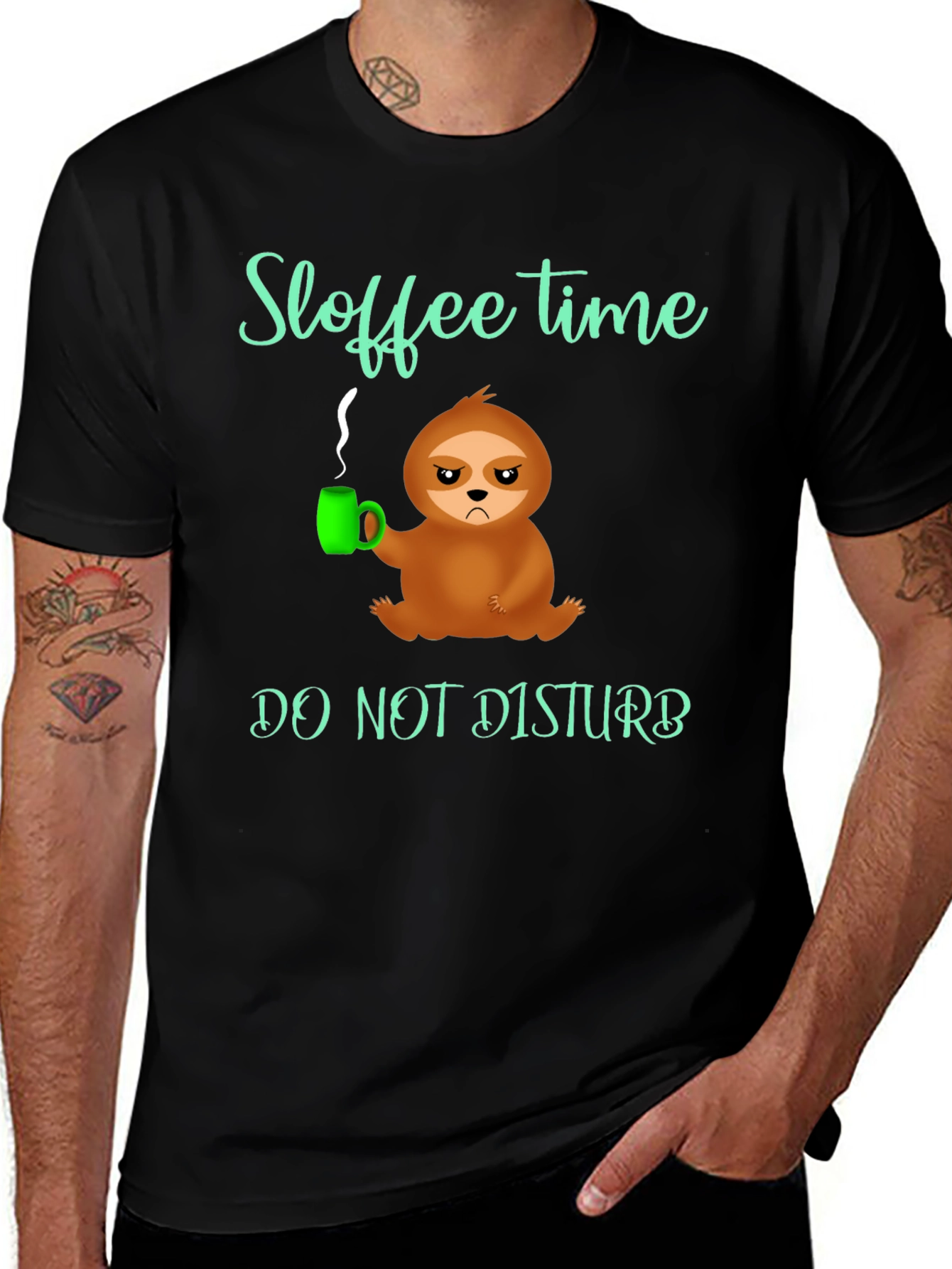 Sloffee Time Sloth Graphic Tee - Do Not Disturb