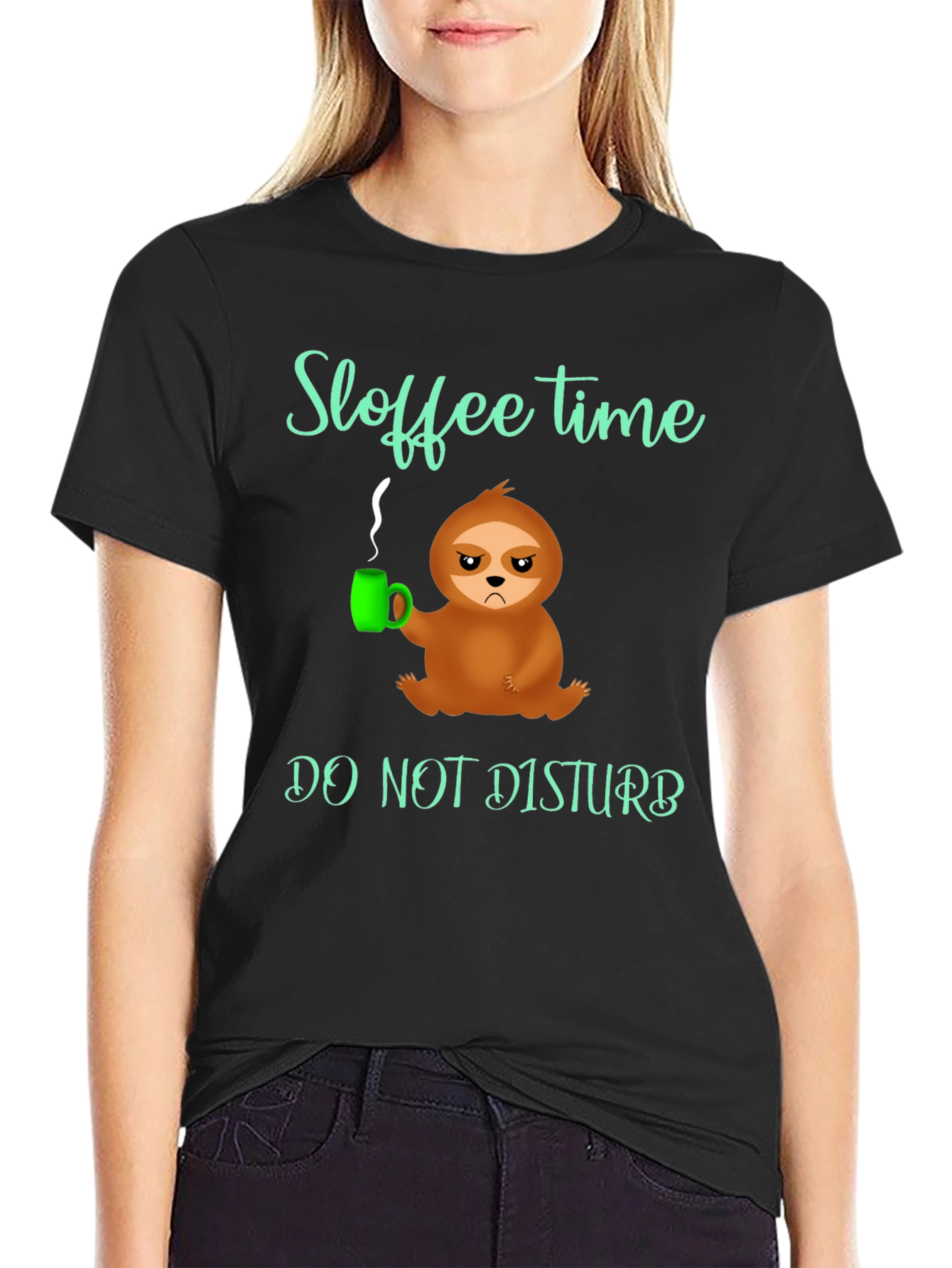 Sloffee Time Sloth Graphic Tee - Do Not Disturb