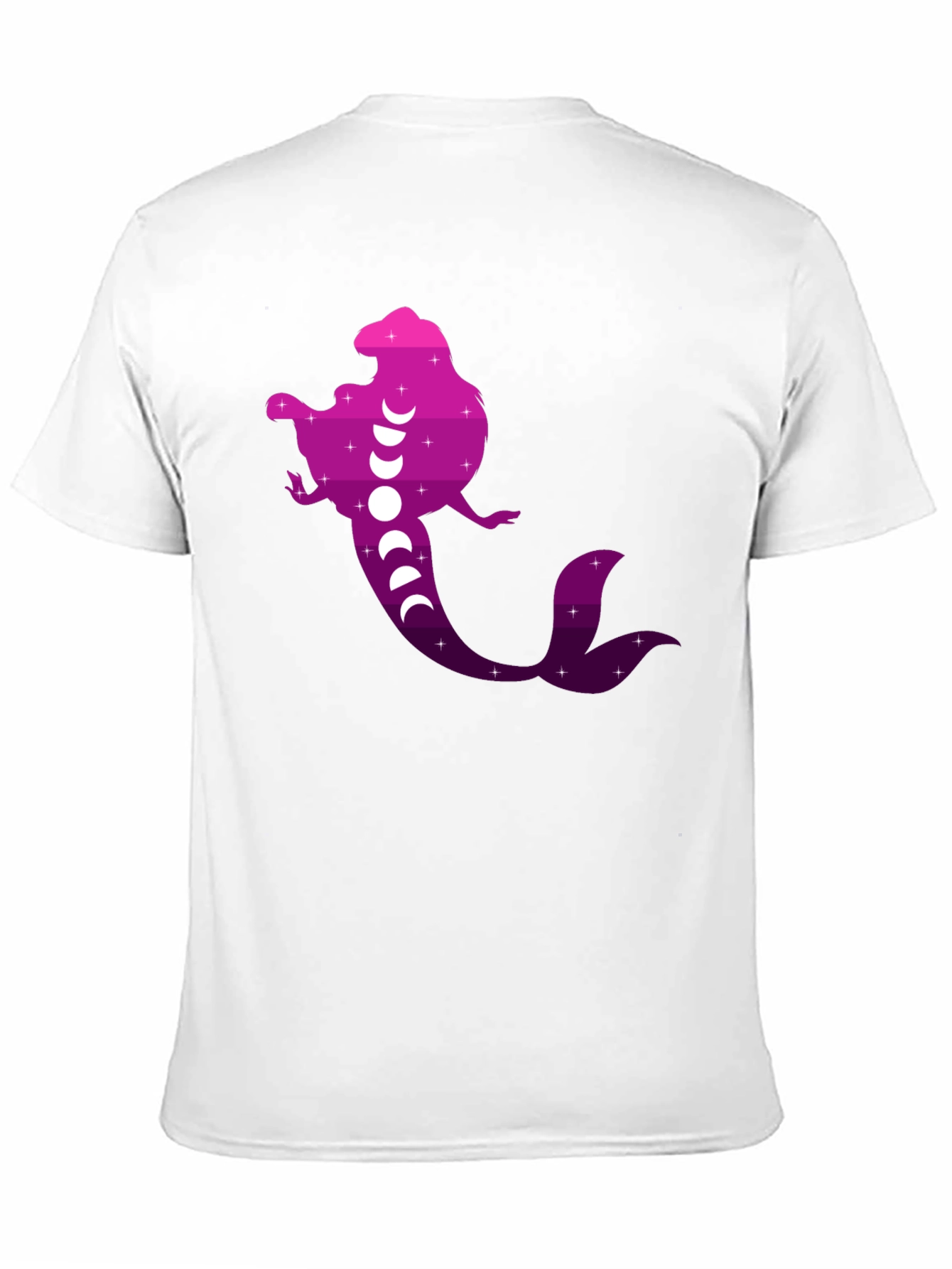 Mermaid Phases Graphic Tee - Black Cotton Casual Shirt