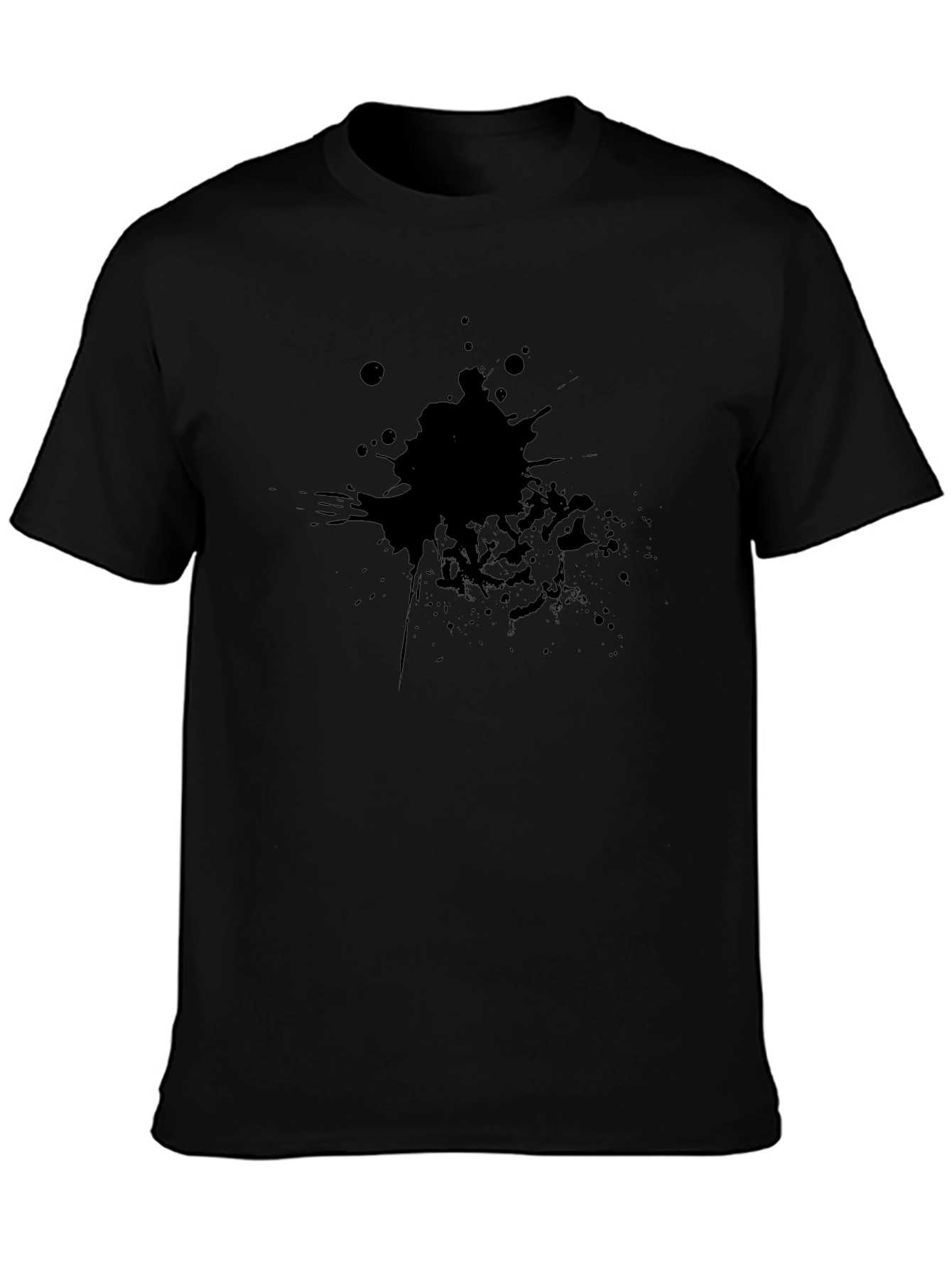 Mens Black T-Shirt with Abstract Splash Design