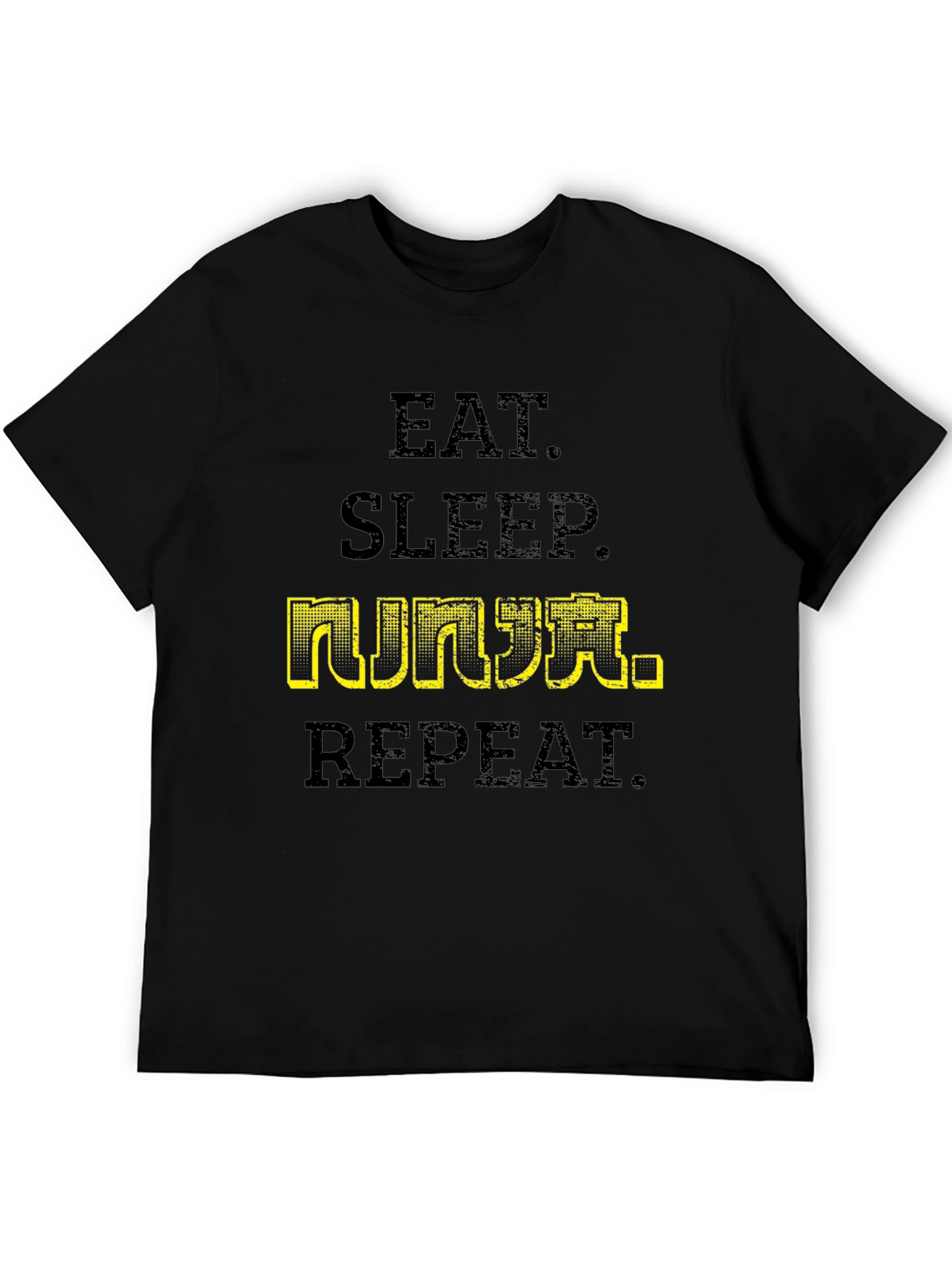Eat Sleep Ninja Repeat T-Shirt - Black Cotton Tee