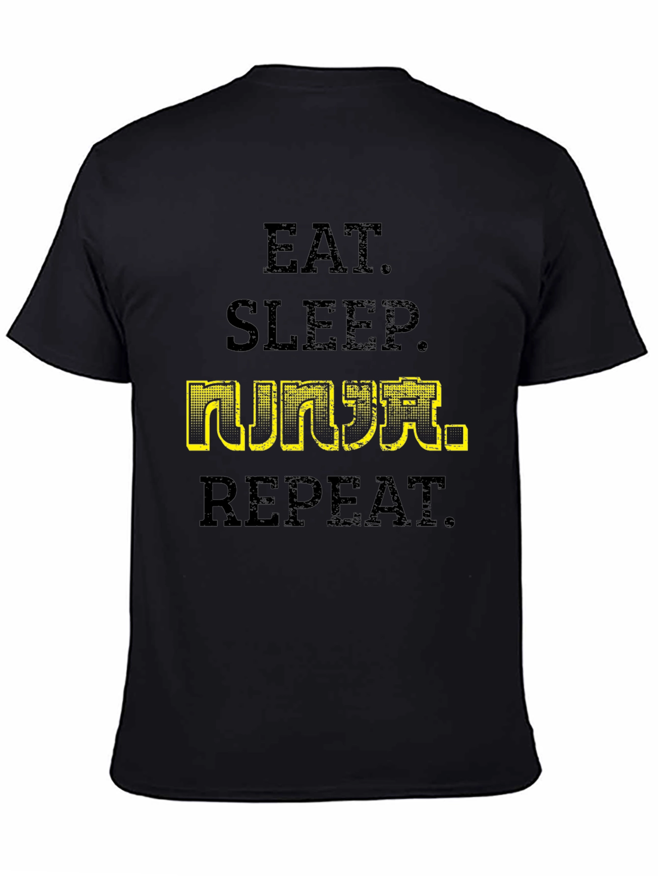 Eat Sleep Ninja Repeat T-Shirt - Black Cotton Tee
