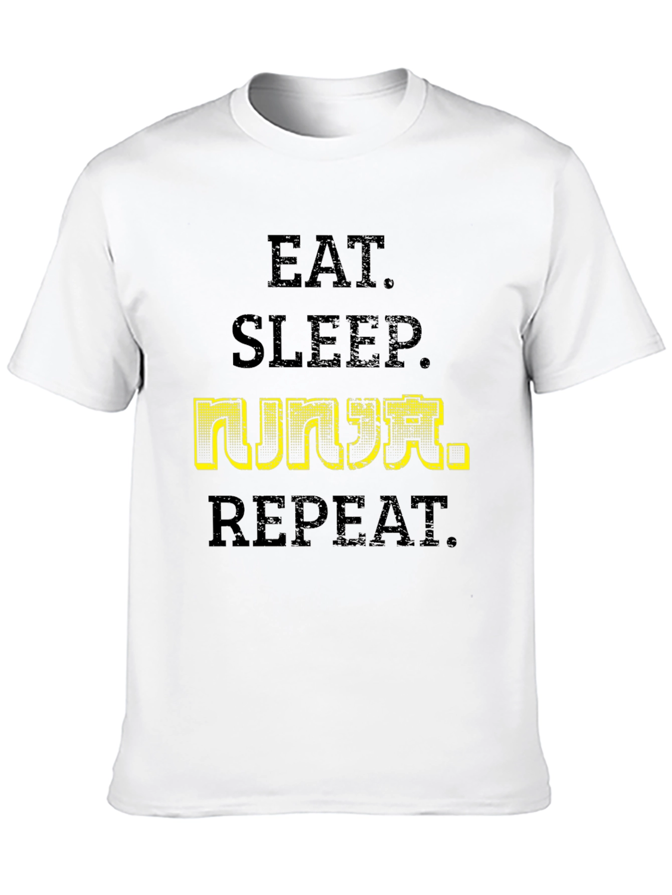 Eat Sleep Ninja Repeat T-Shirt - Black Cotton Tee