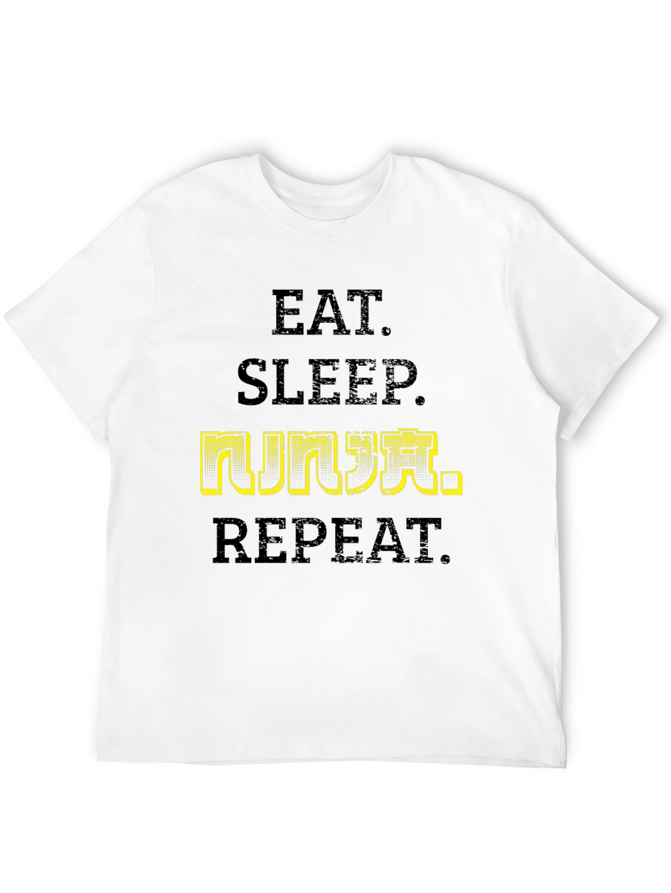 Eat Sleep Ninja Repeat T-Shirt - Black Cotton Tee