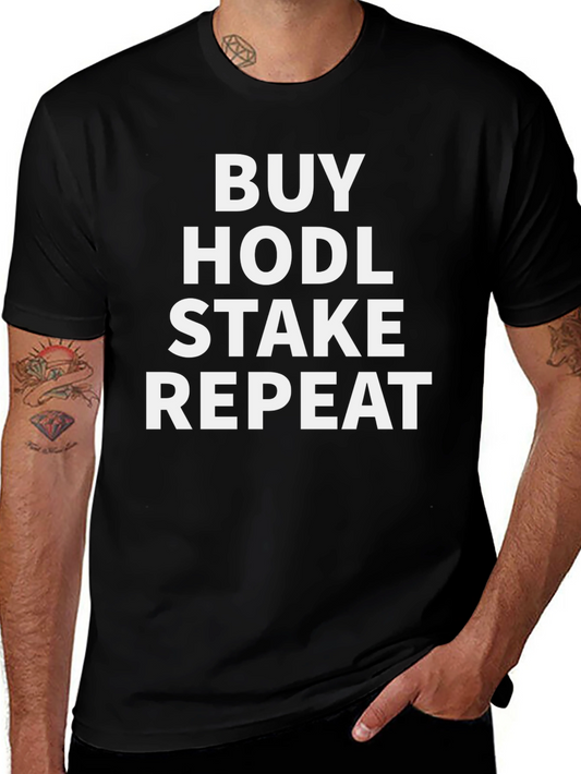 Buy HODL Stake Repeat Crypto T-Shirt