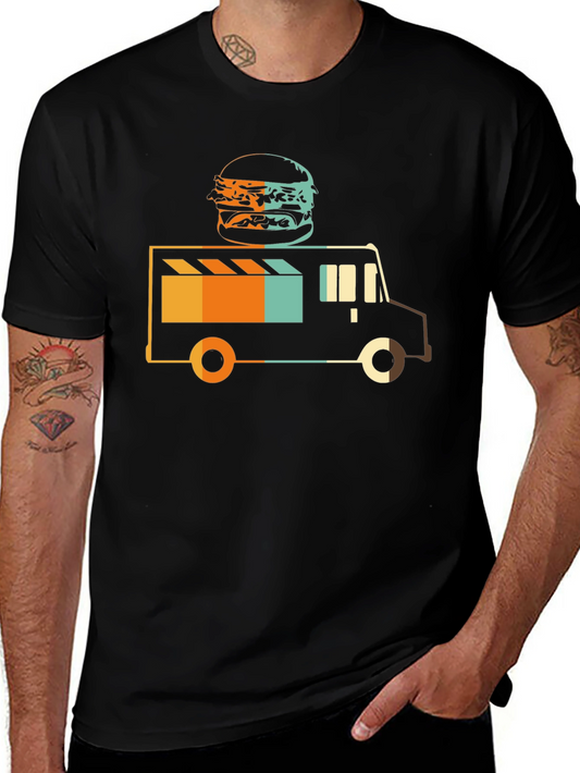 Food Truck Burger Graphic Tee - Black