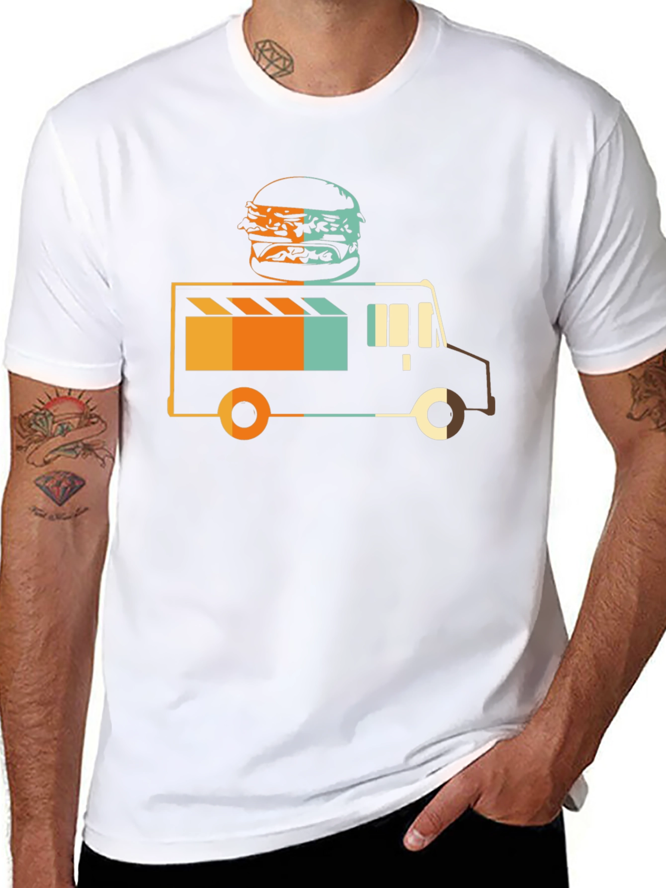 Food Truck Burger Graphic Tee - Black