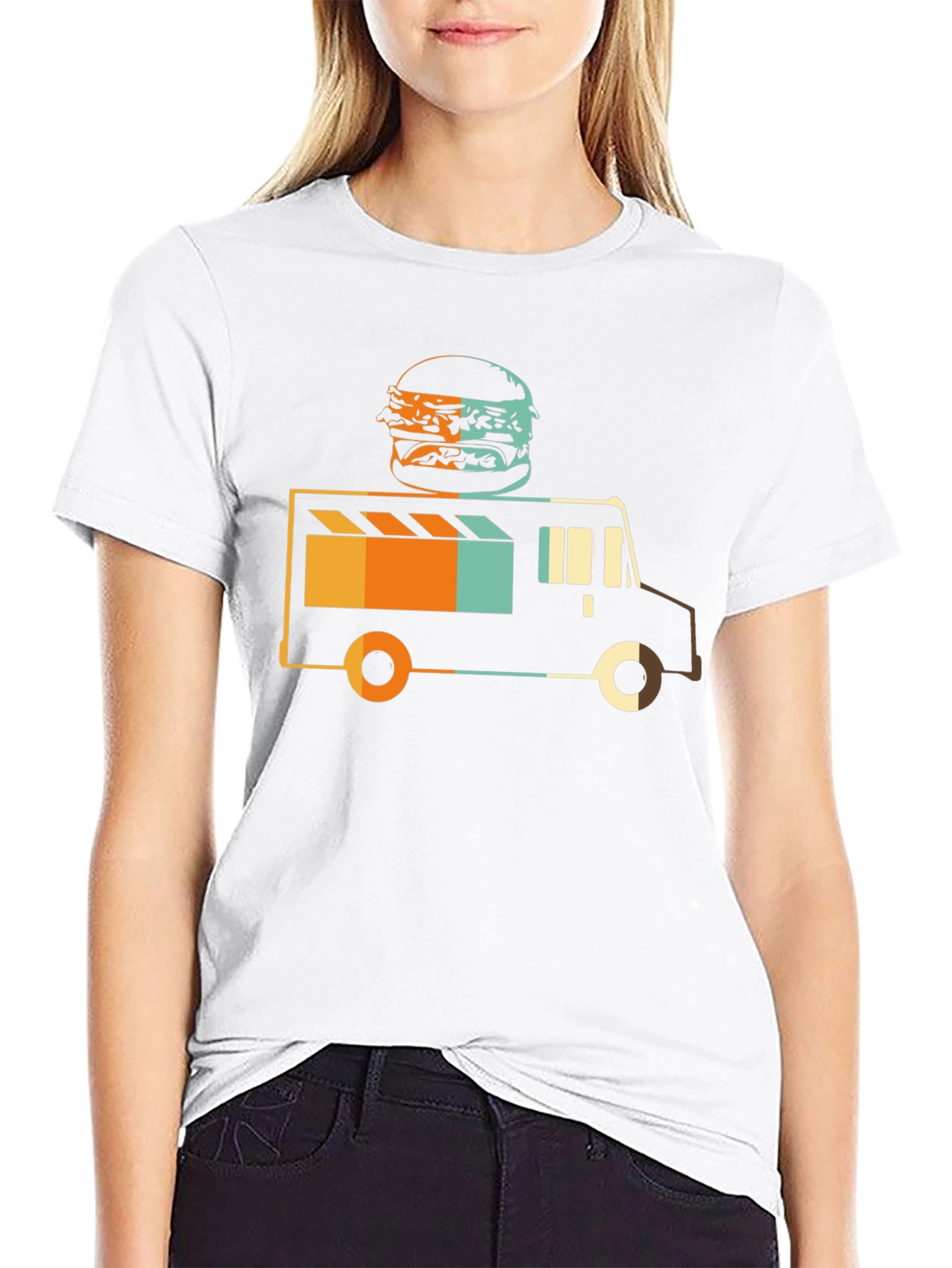 Food Truck Burger Graphic Tee - Black
