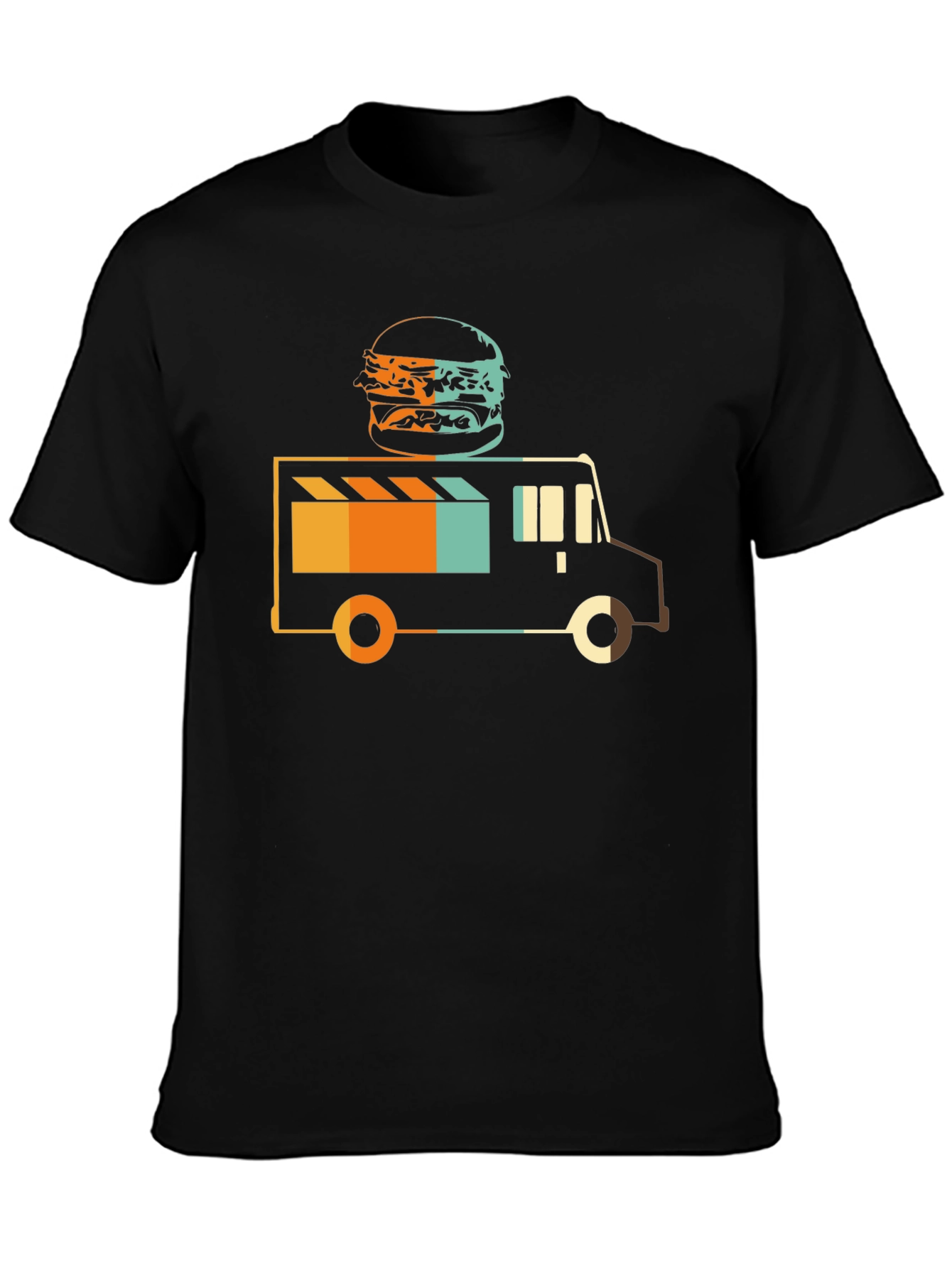 Food Truck Burger Graphic Tee - Black