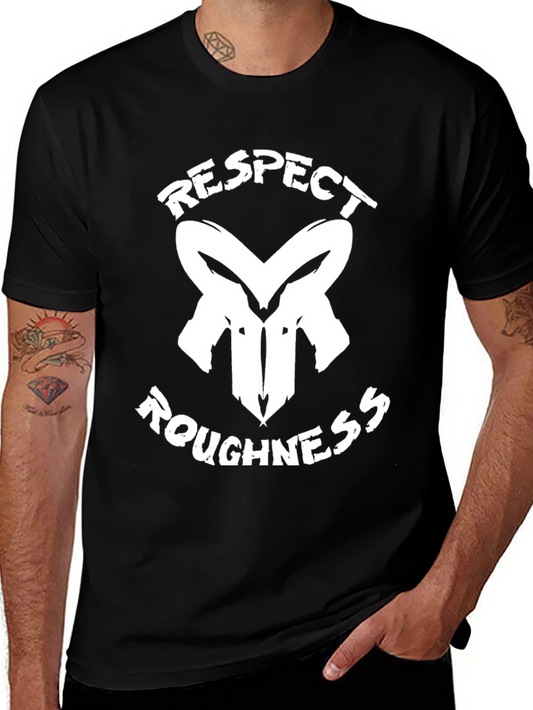 Respect Roughness Graphic Print Black T-Shirt