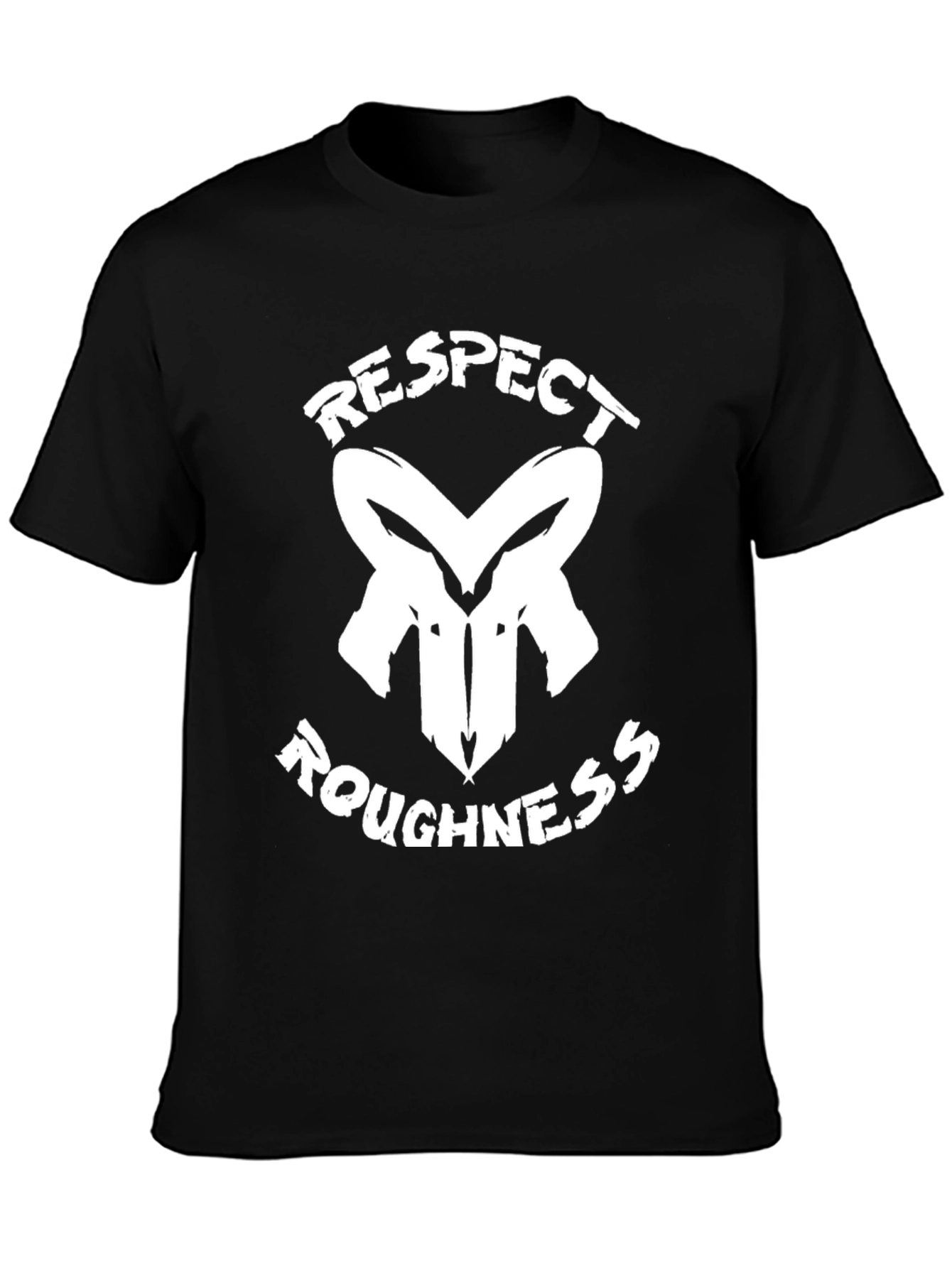 Respect Roughness Graphic Print Black T-Shirt