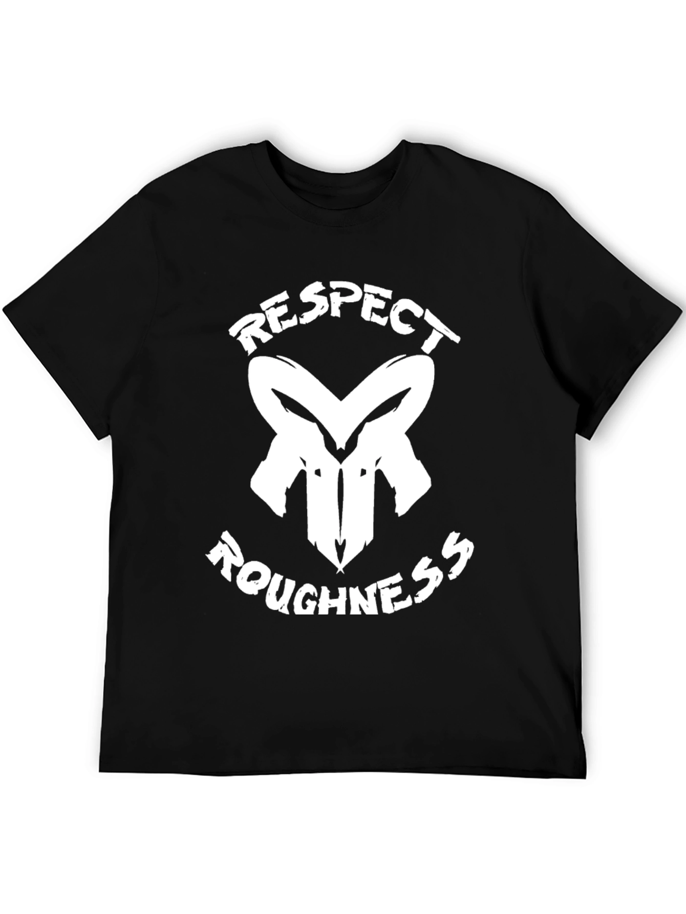 Respect Roughness Graphic Print Black T-Shirt
