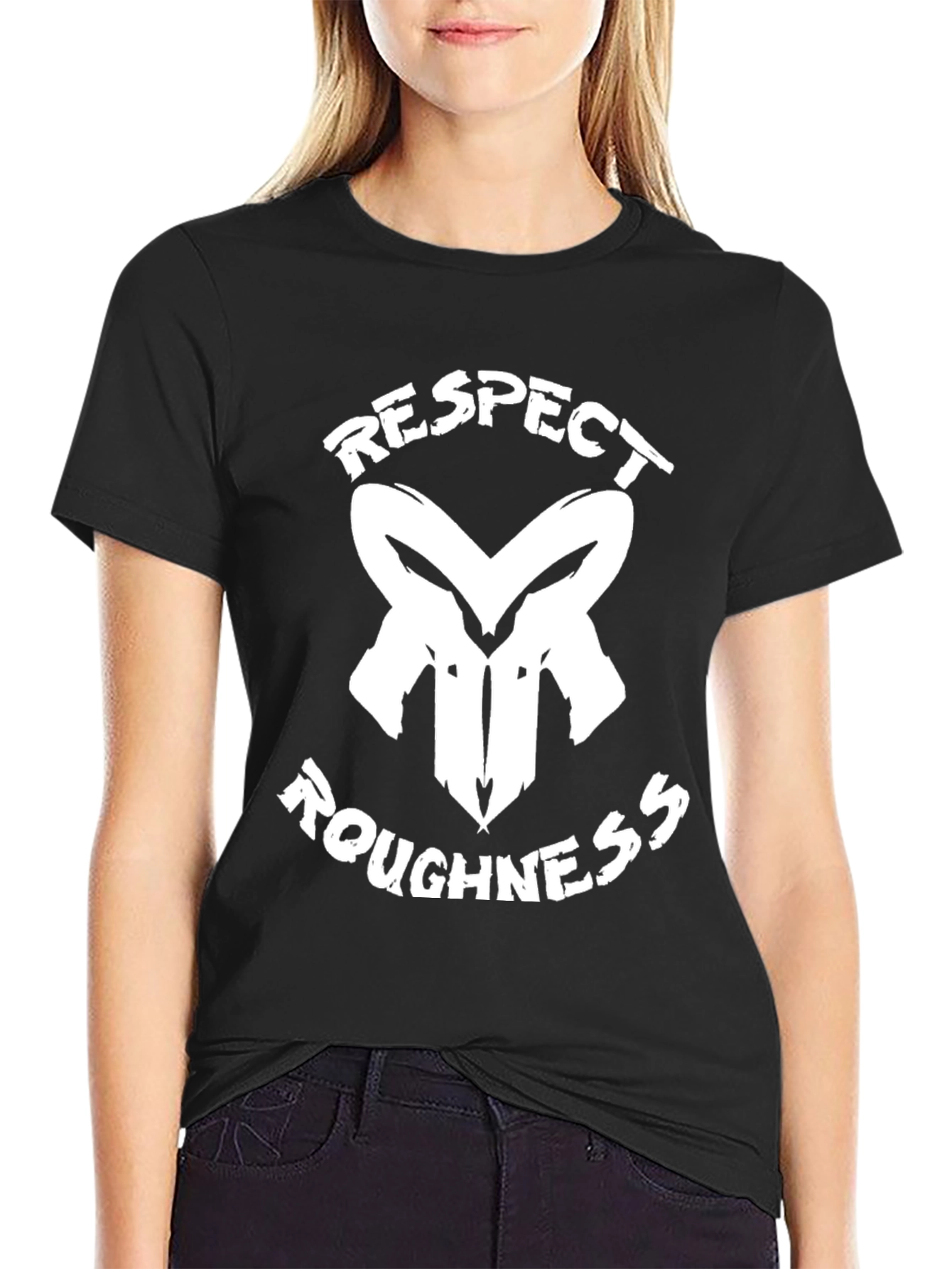 Respect Roughness Graphic Print Black T-Shirt
