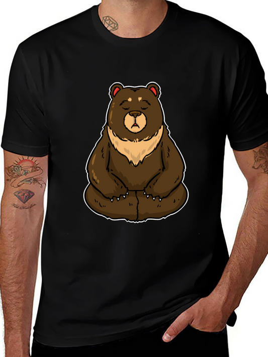 Meditating Bear Graphic Tee - Casual Comfort