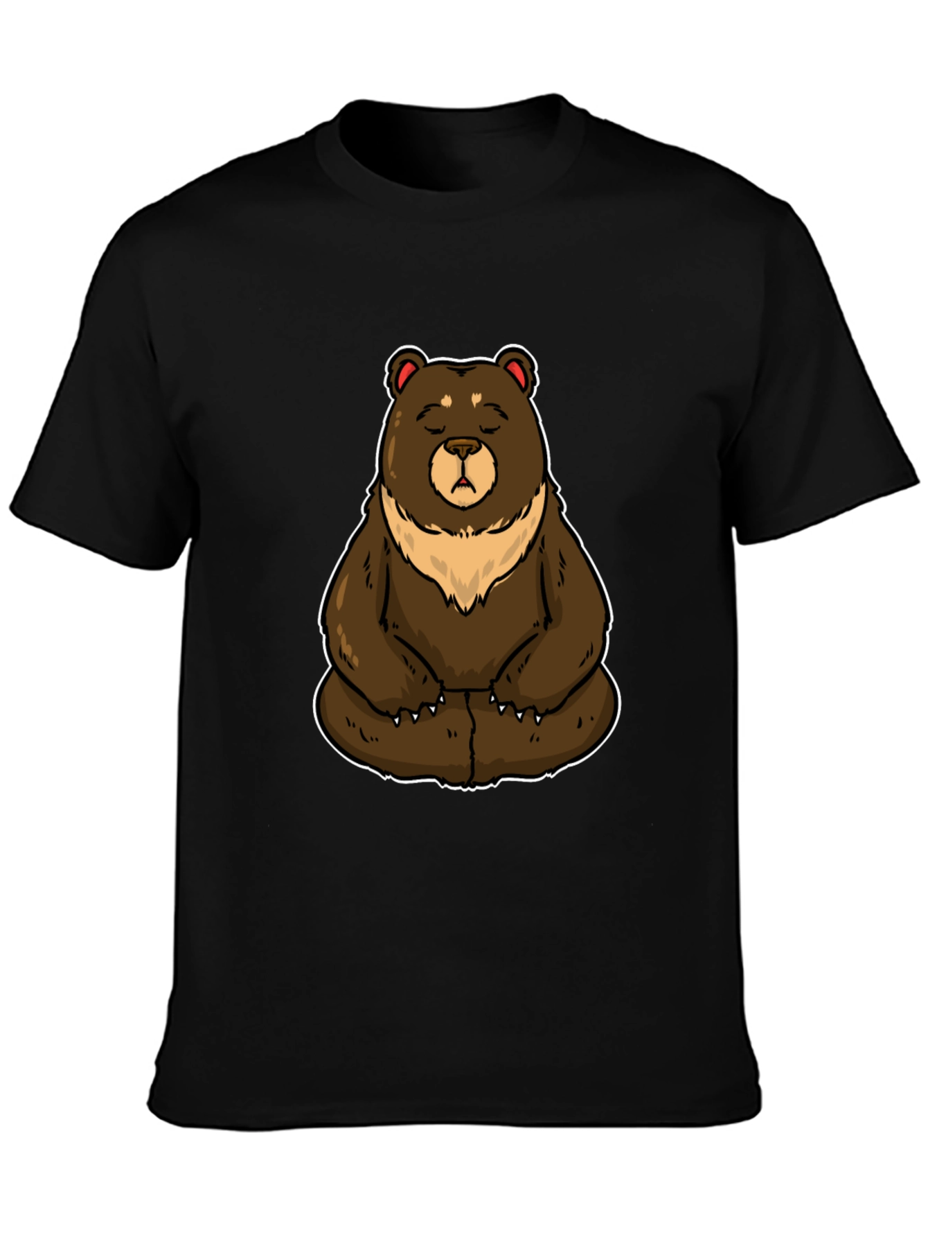Meditating Bear Graphic Tee - Casual Comfort
