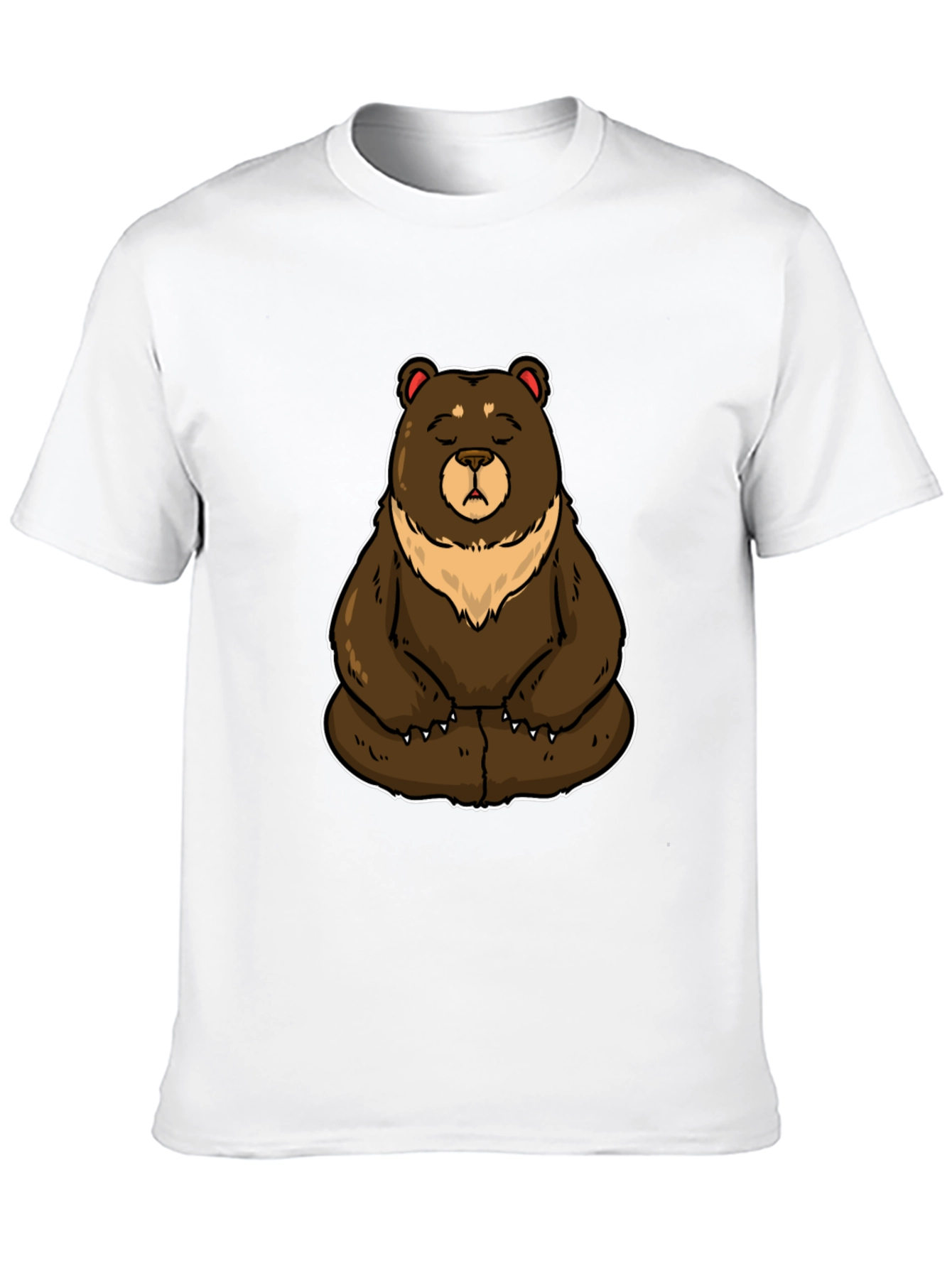 Meditating Bear Graphic Tee - Casual Comfort