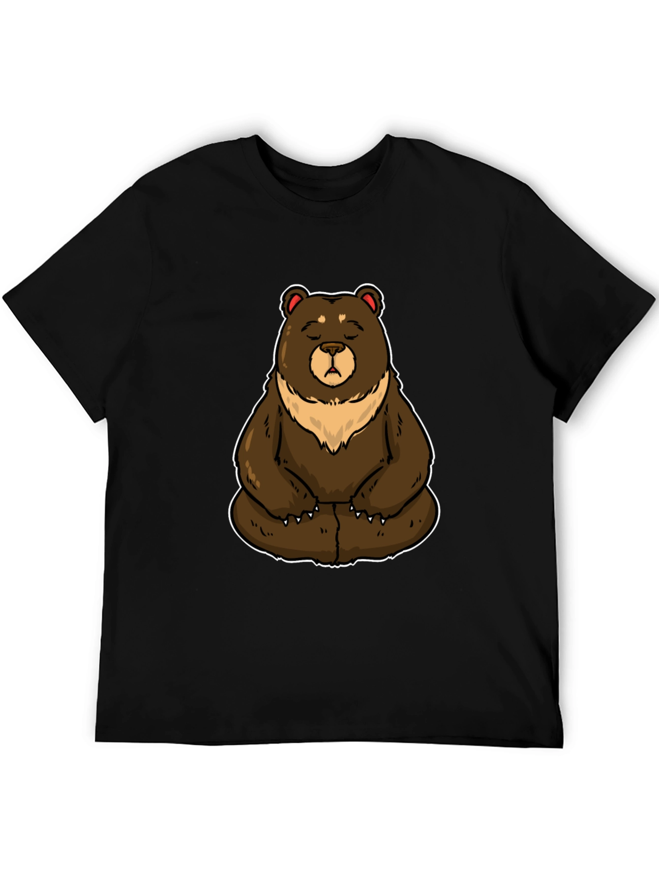 Meditating Bear Graphic Tee - Casual Comfort