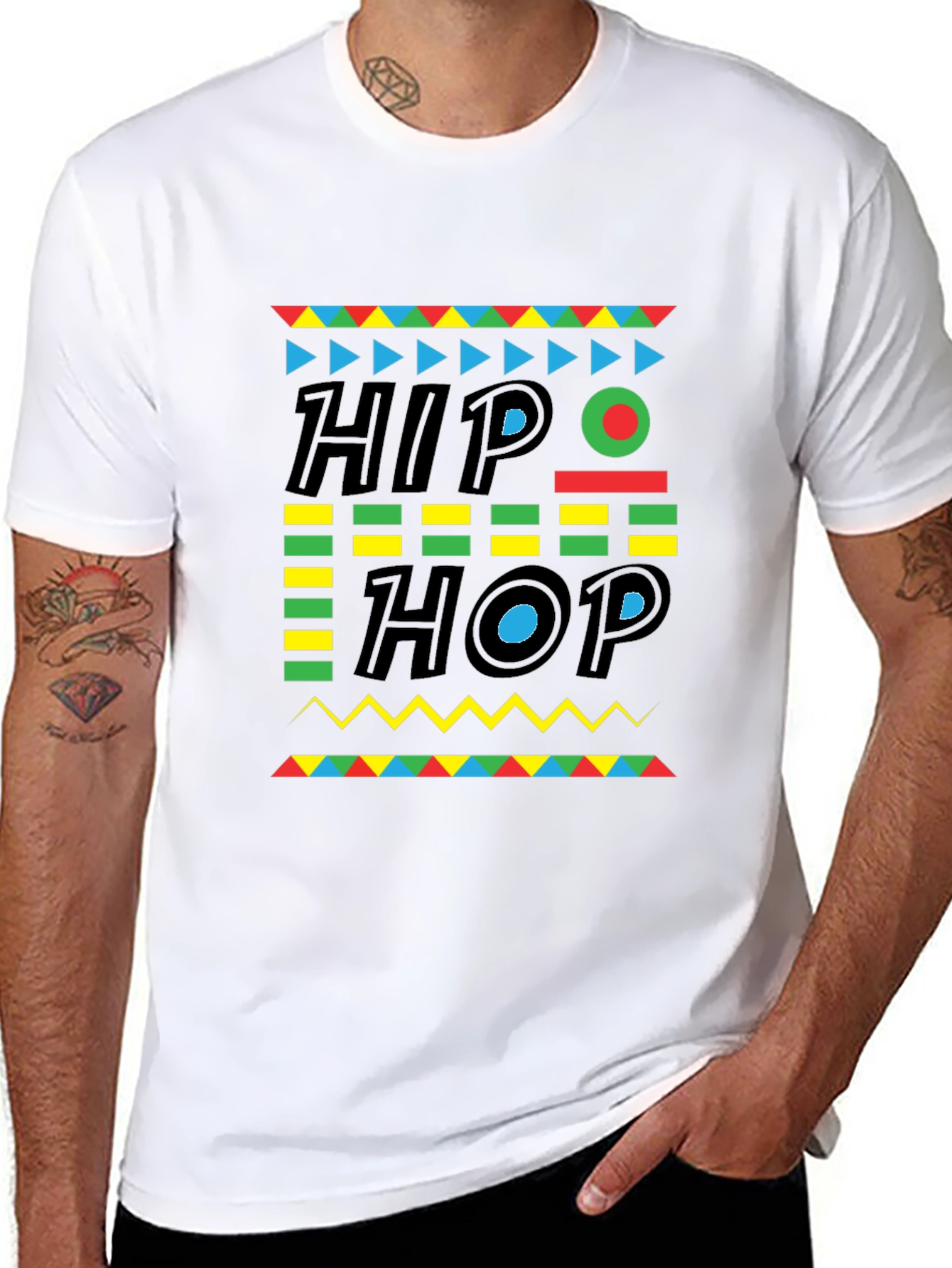 Retro Hip Hop Graphic Tee - Mens Black T-Shirt