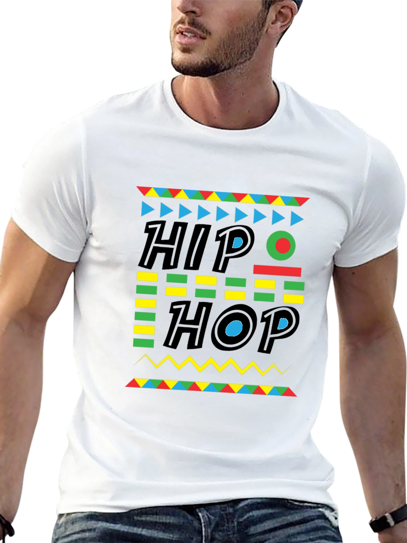 Retro Hip Hop Graphic Tee - Mens Black T-Shirt