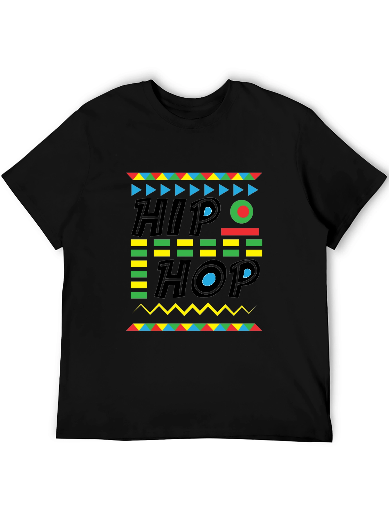 Retro Hip Hop Graphic Tee - Mens Black T-Shirt