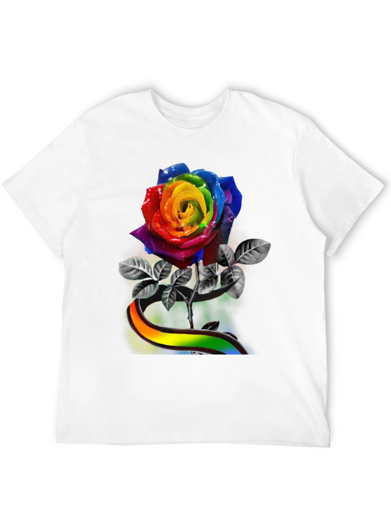 Rainbow Rose Graphic Tee - Pride Apparel