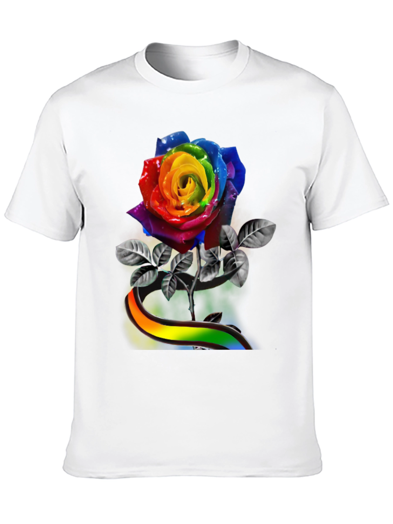 Rainbow Rose Graphic Tee - Pride Apparel
