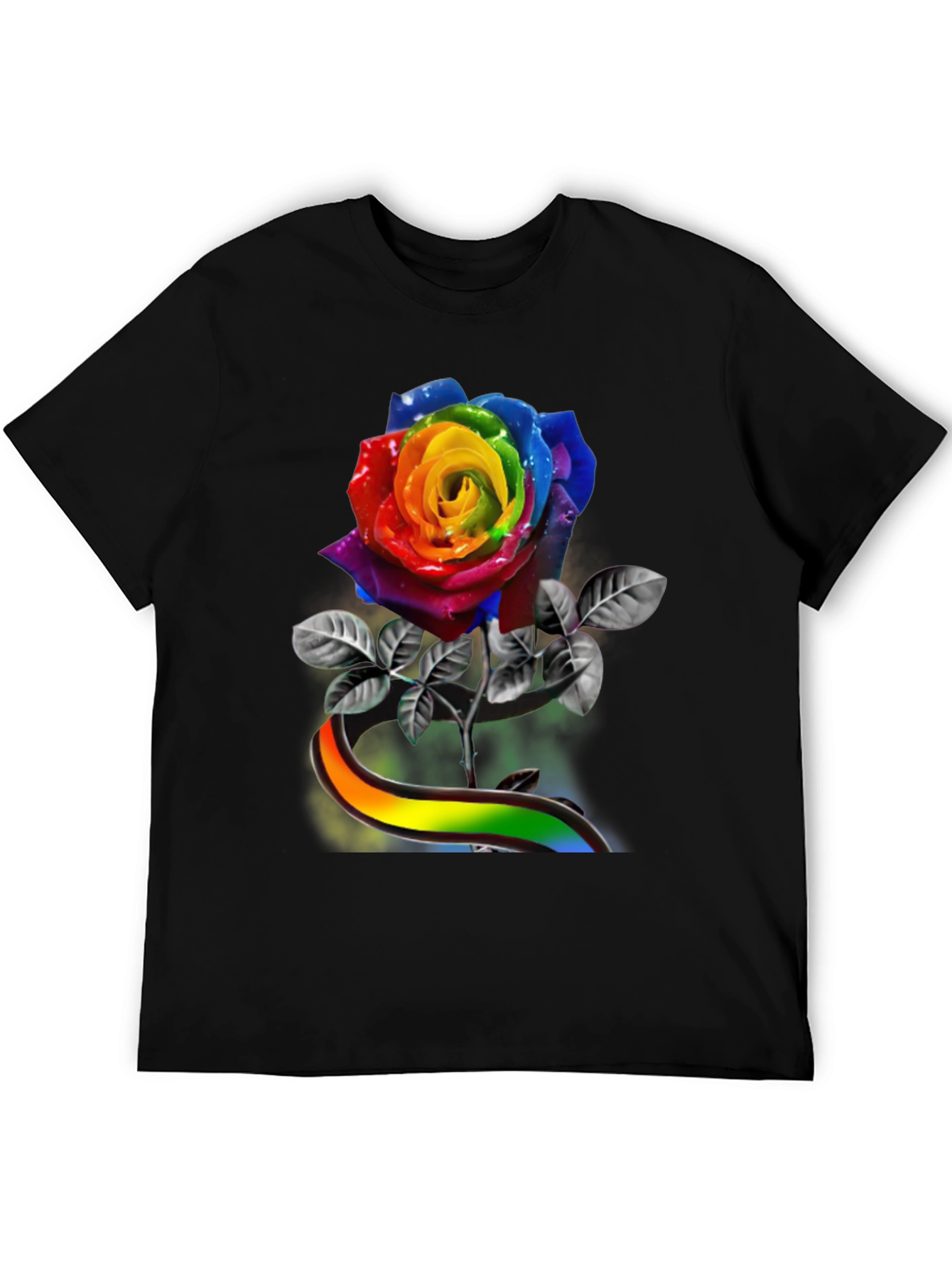 Rainbow Rose Graphic Tee - Pride Apparel