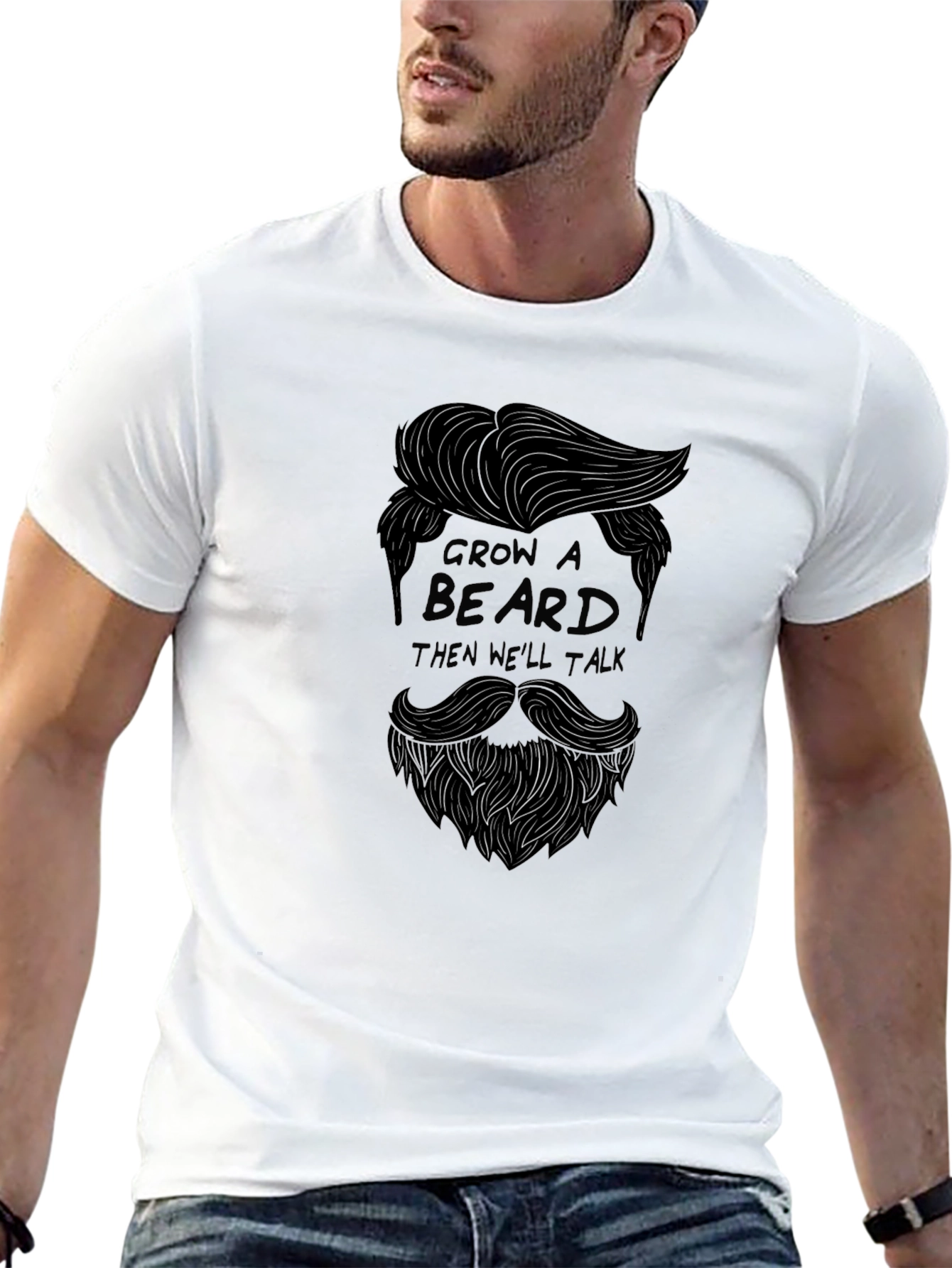 Grow a Beard Black Graphic Tee