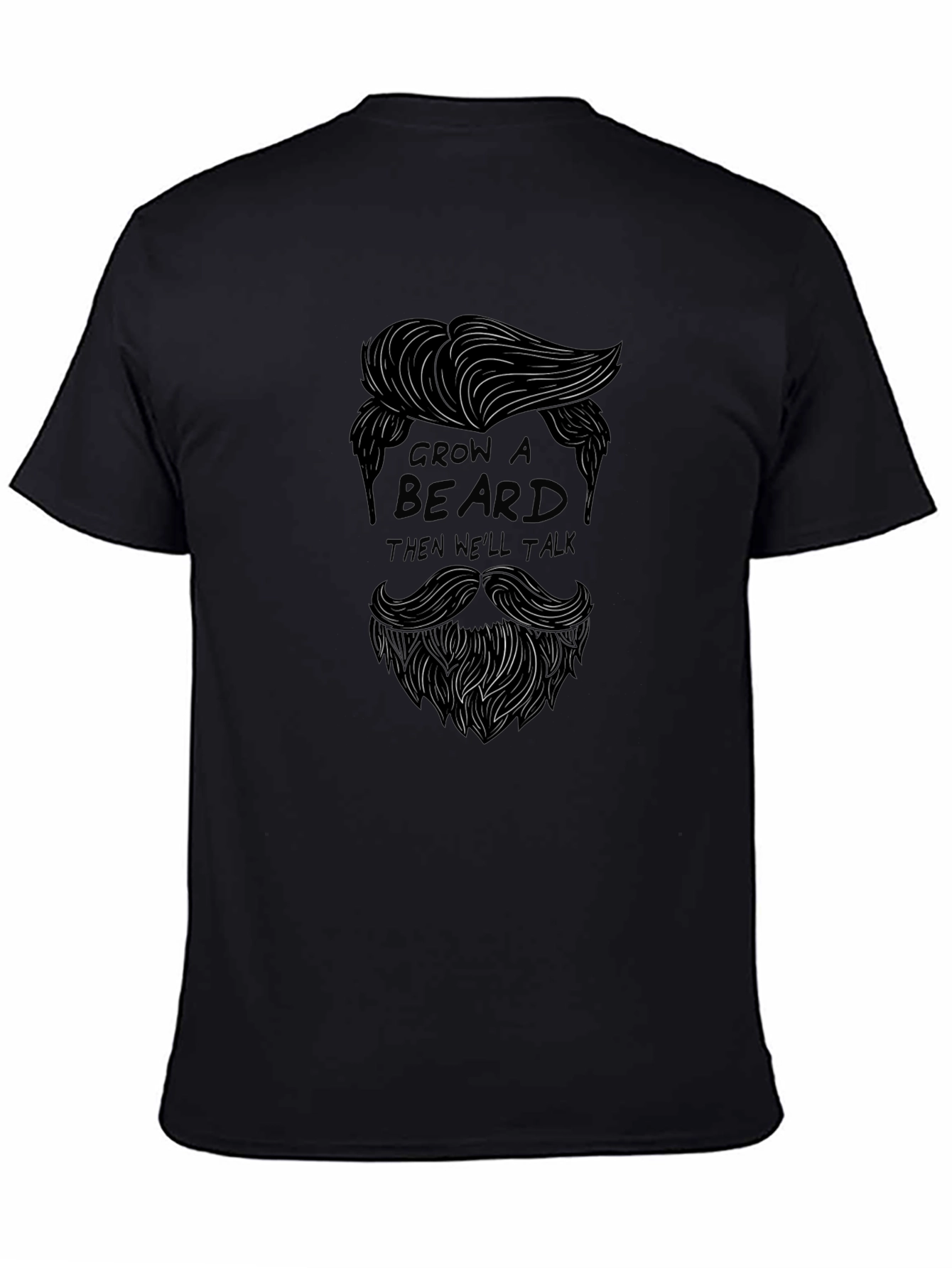 Grow a Beard Black Graphic Tee