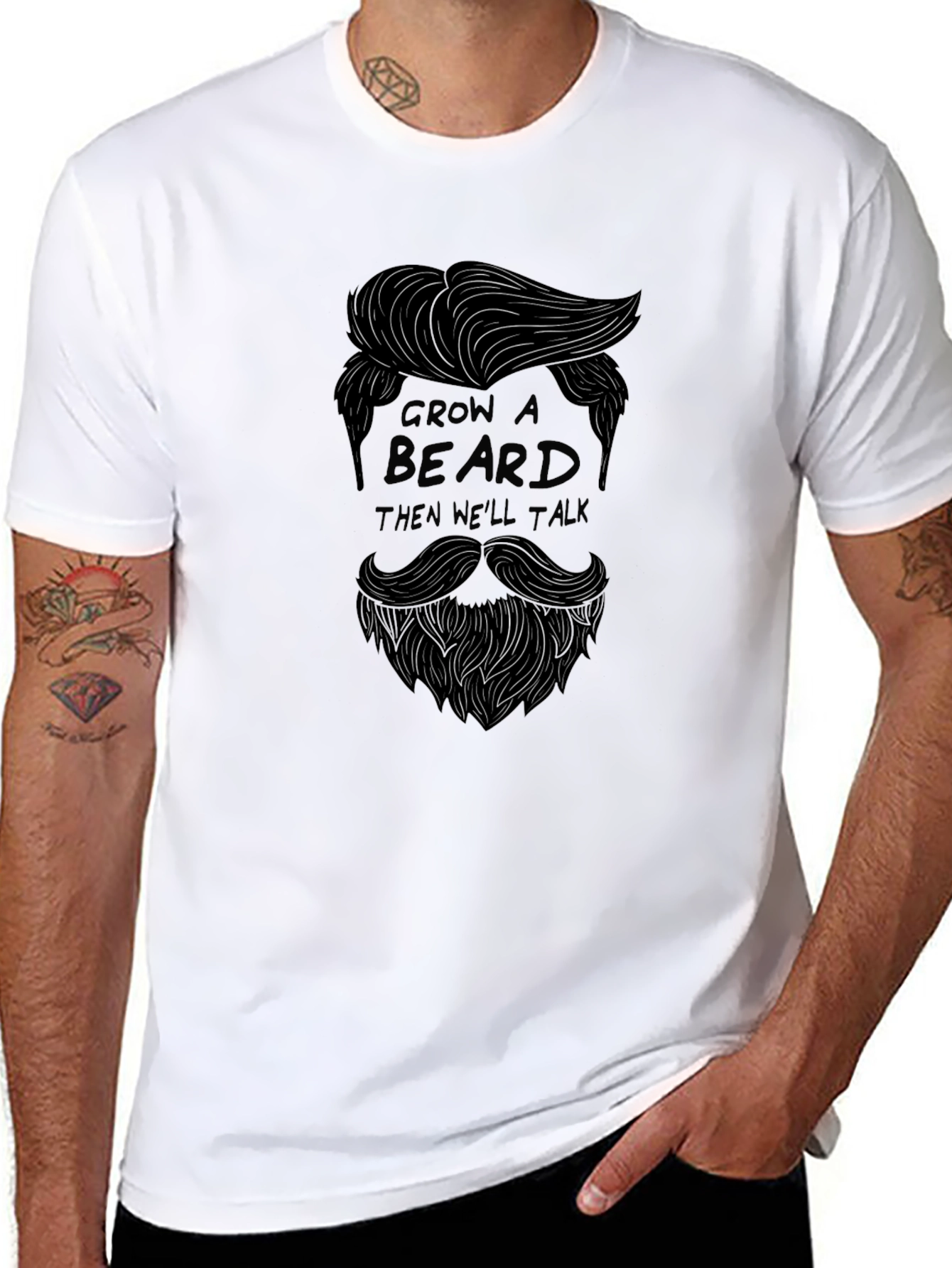 Grow a Beard Black Graphic Tee