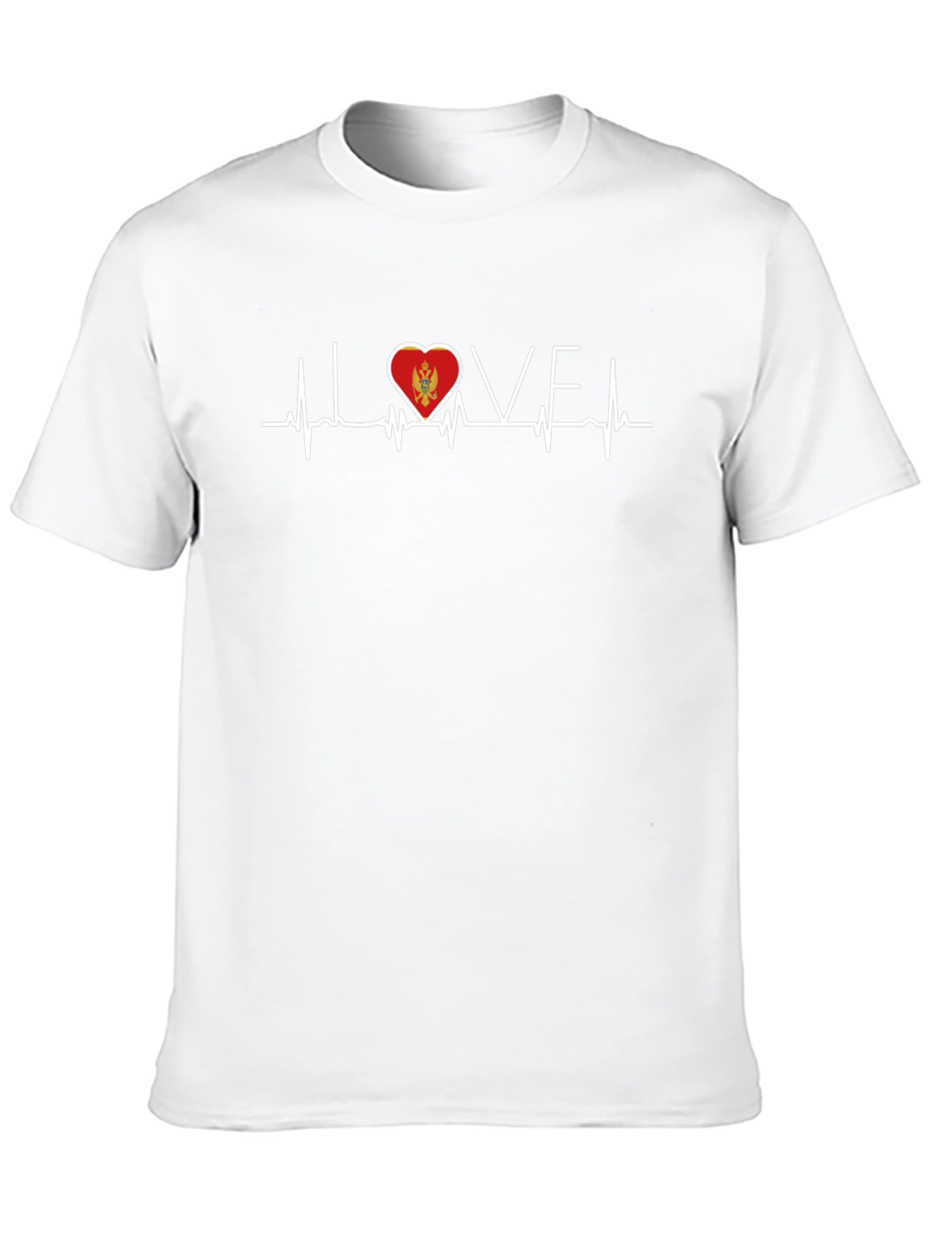 Montenegro Flag Heartbeat Love T-Shirt