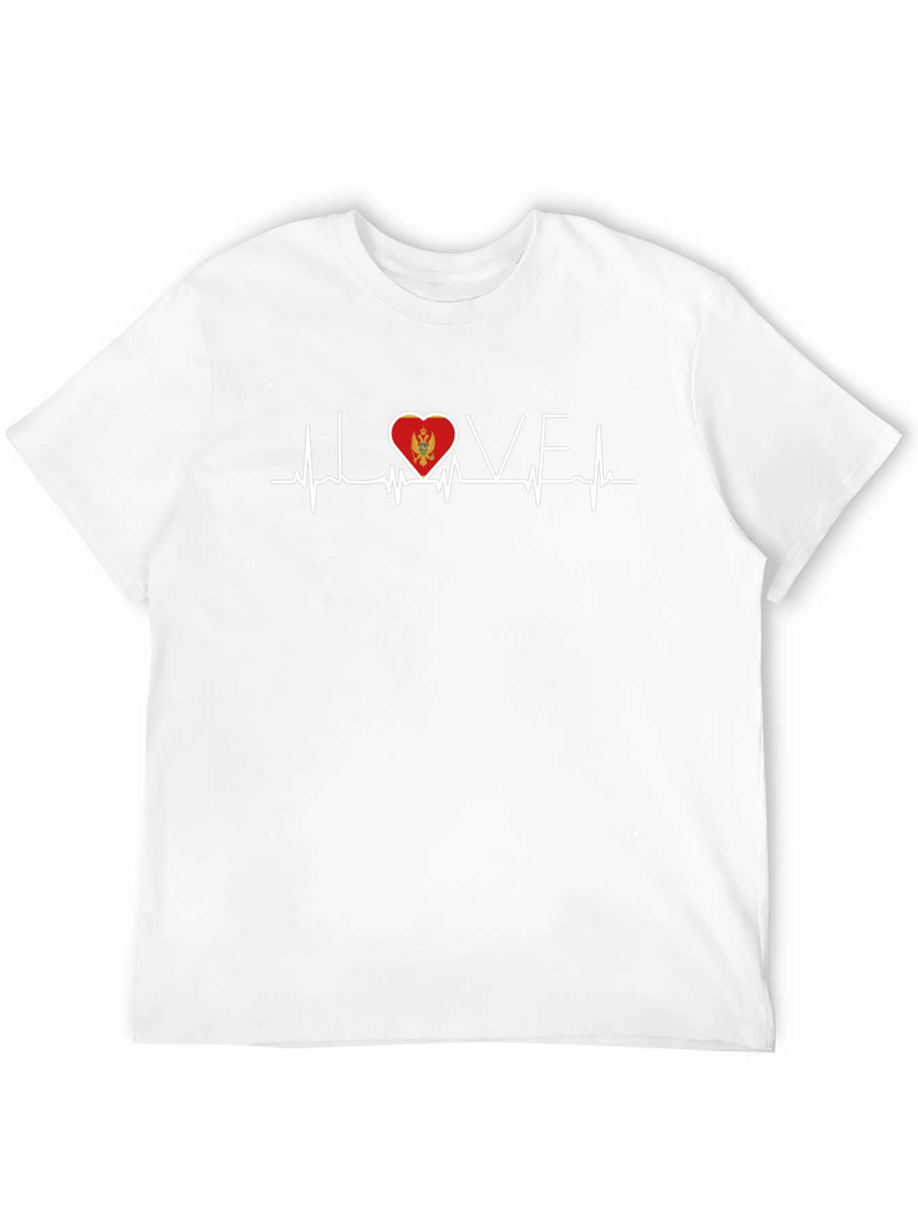 Montenegro Flag Heartbeat Love T-Shirt
