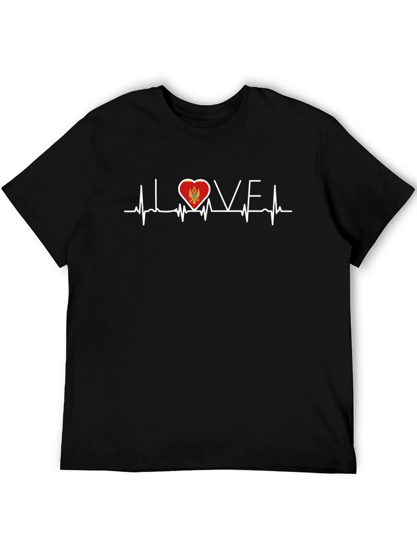 Montenegro Flag Heartbeat Love T-Shirt