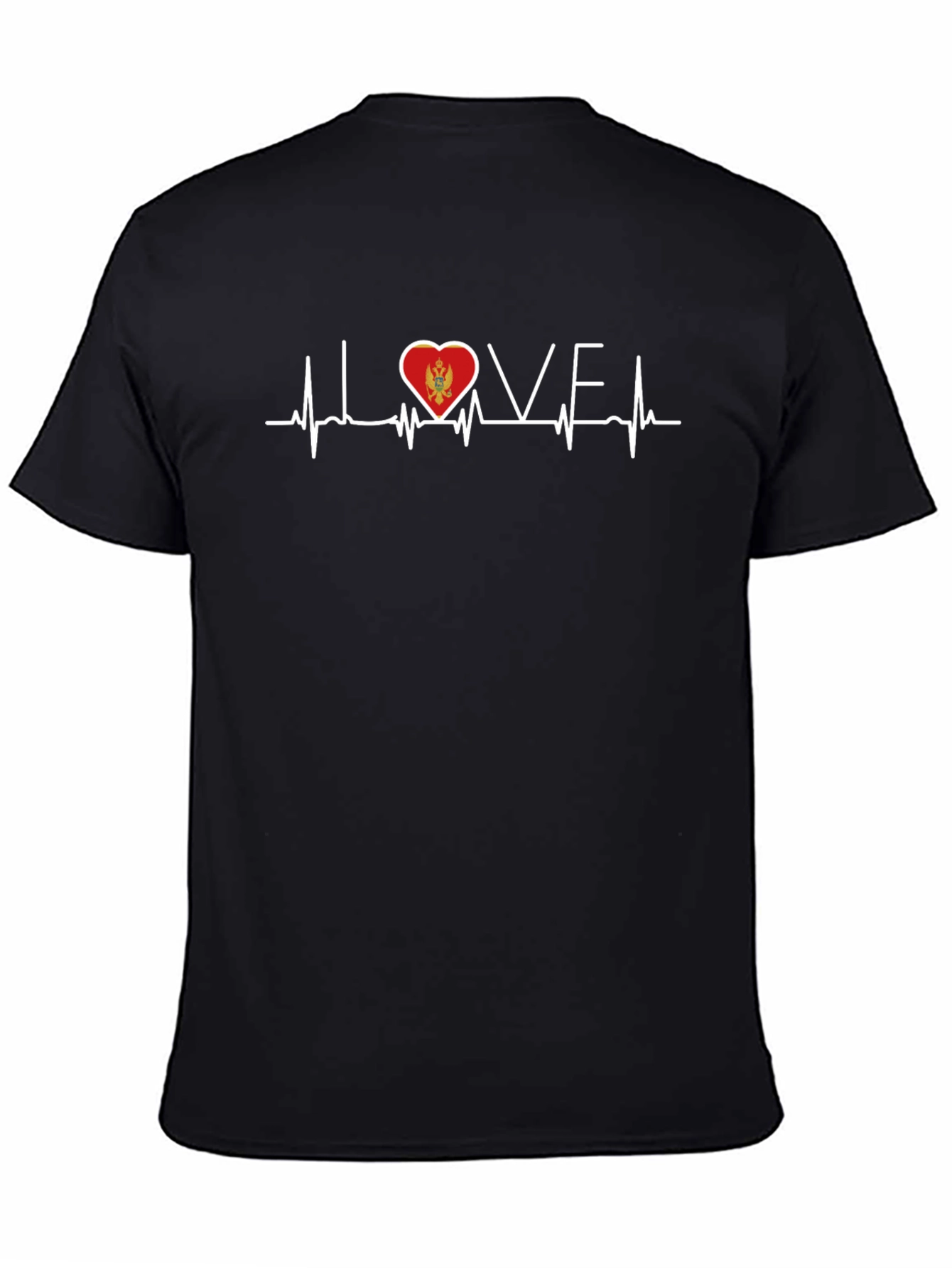 Montenegro Flag Heartbeat Love T-Shirt
