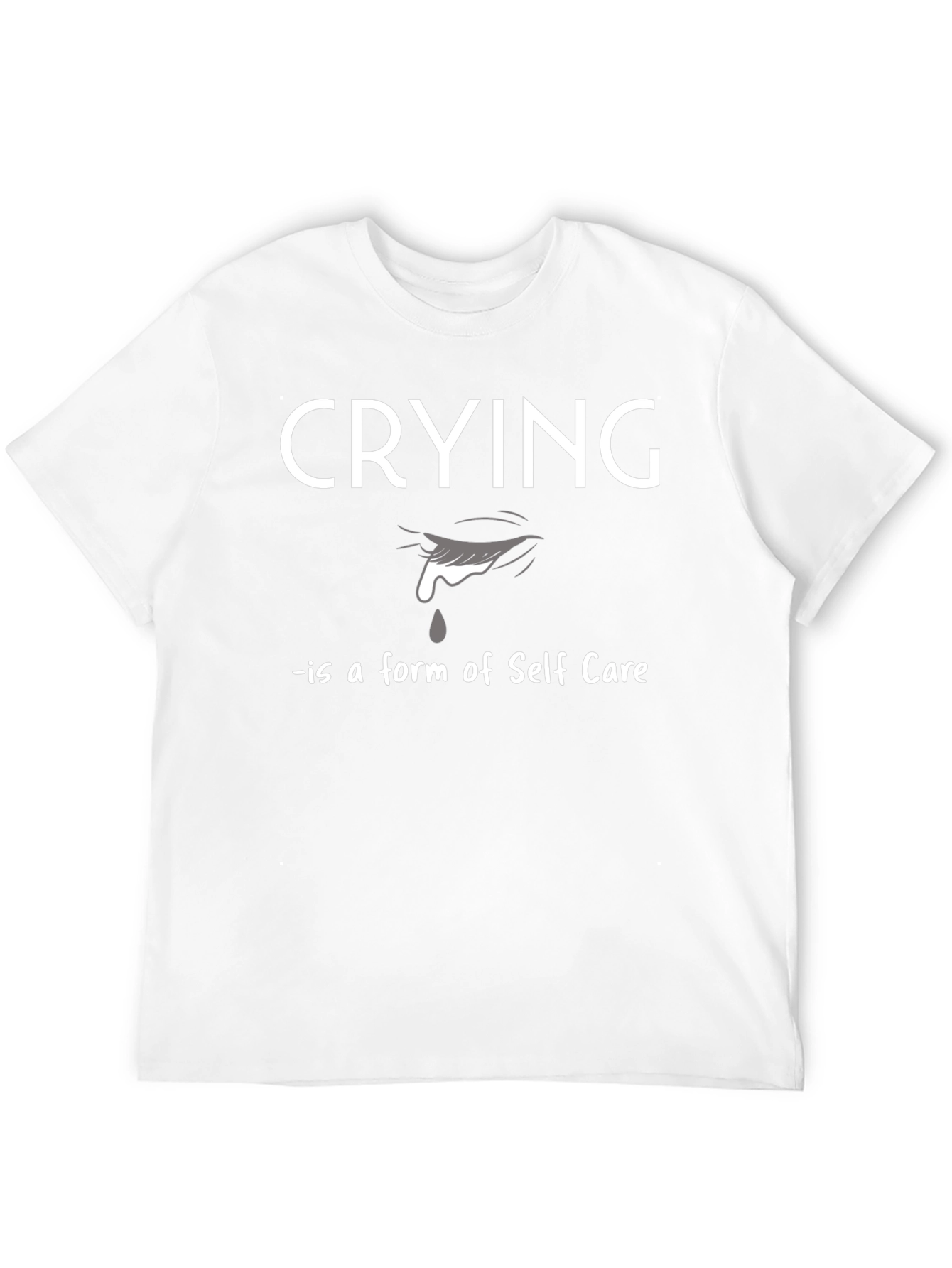 Crying Is Self Care Black Graphic T-Shirt