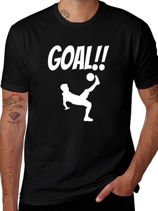 Goal! Soccer Graphic Tee - Black Cotton Shirt