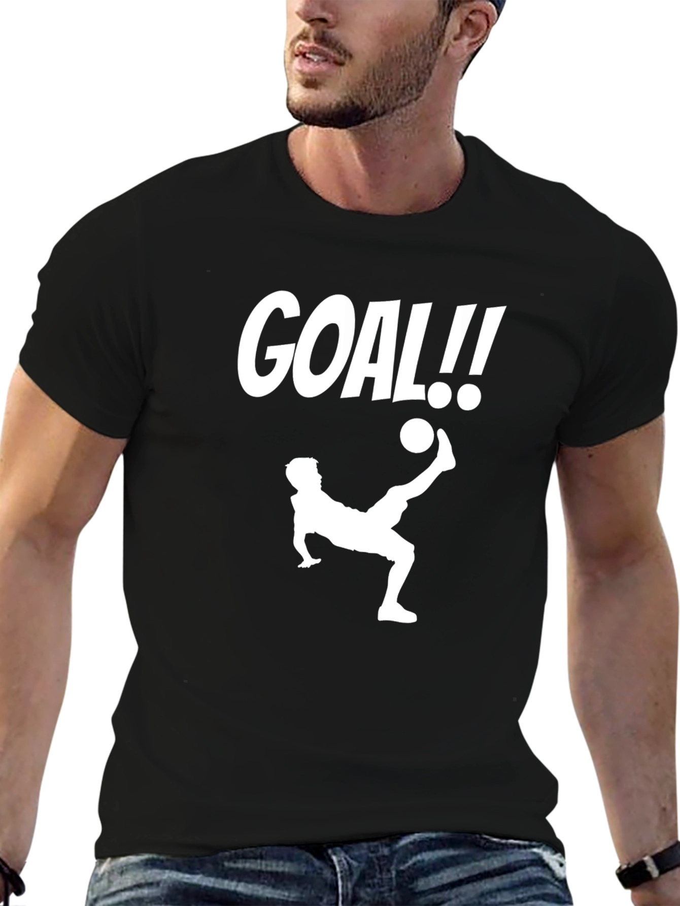 Goal! Soccer Graphic Tee - Black Cotton Shirt