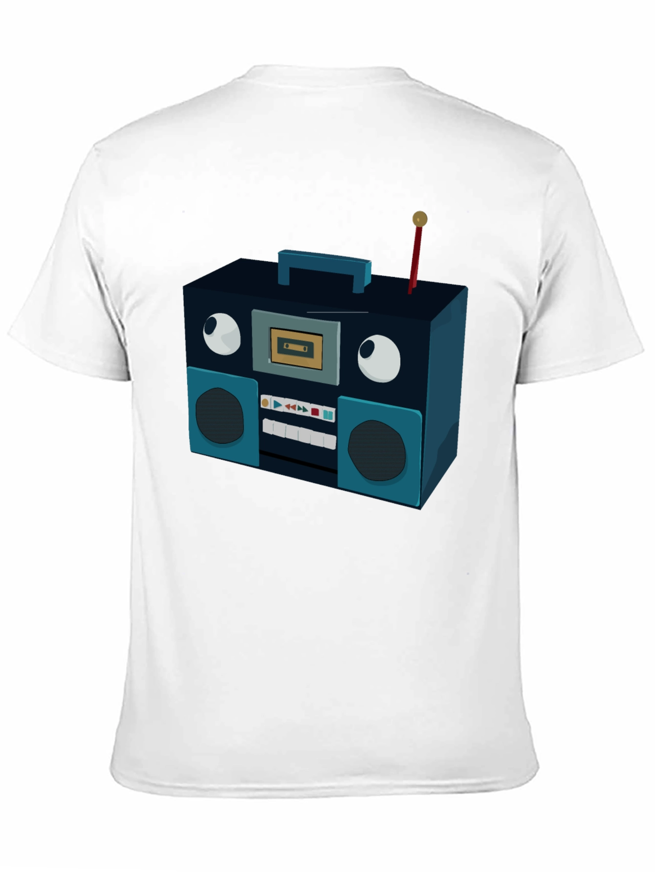 Retro Radio Graphic Tee - Black Cotton Blend