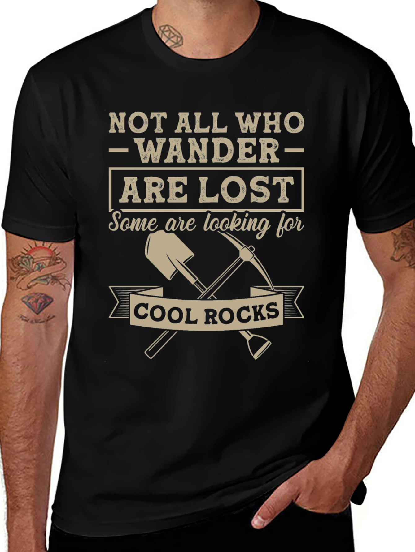 Not All Who Wander T-Shirt Cool Rocks Graphic Tee
