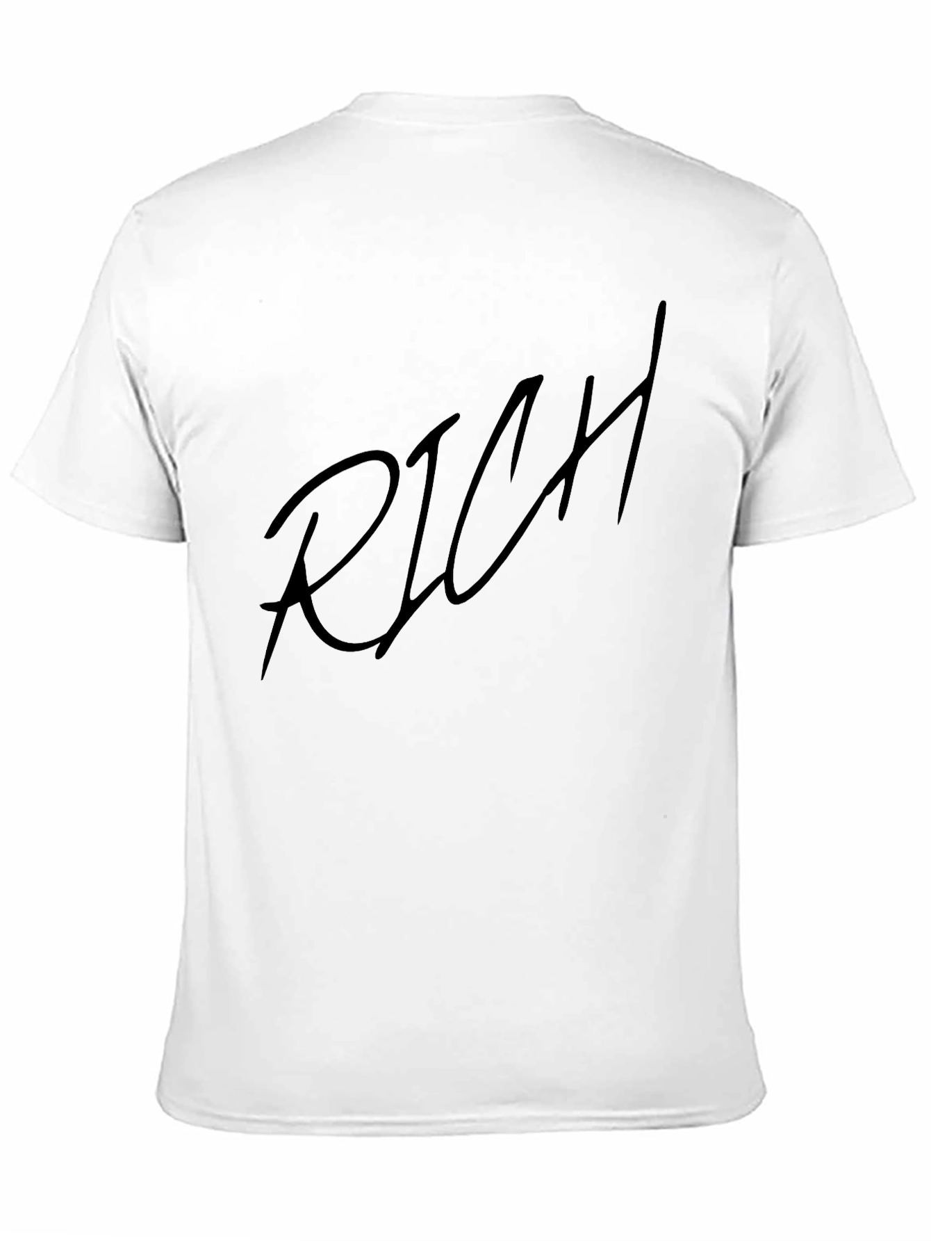 Mens Black RICH Graphic Tee - Casual Style
