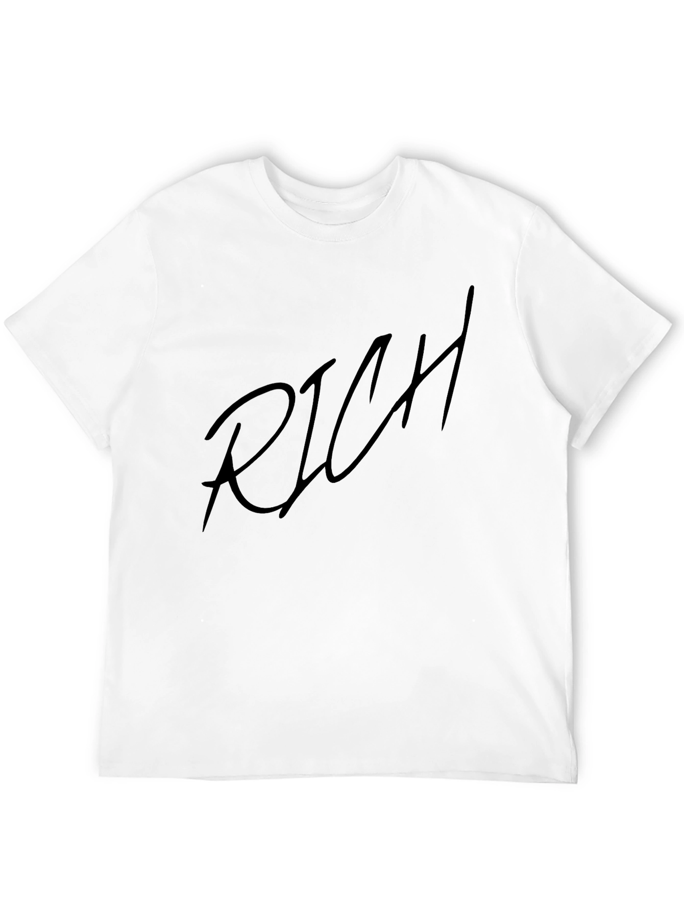 Mens Black RICH Graphic Tee - Casual Style