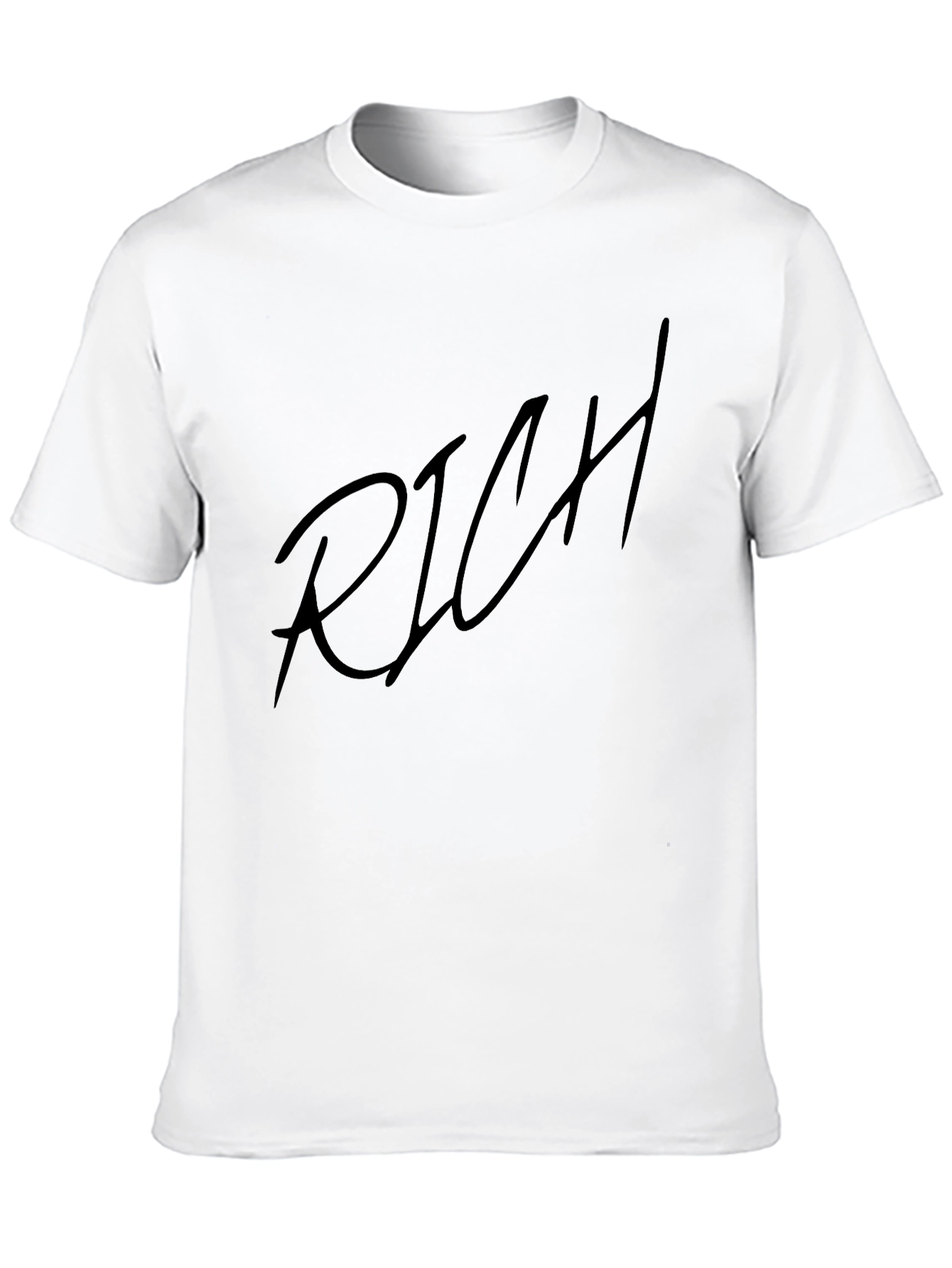 Mens Black RICH Graphic Tee - Casual Style