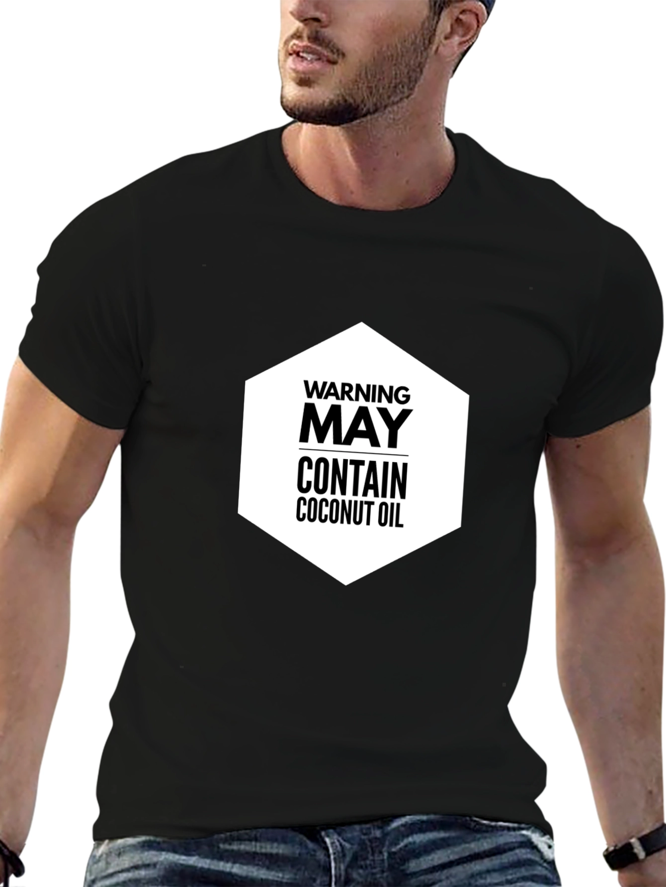 Warning May Contain Coconut Oil Graphic Tee