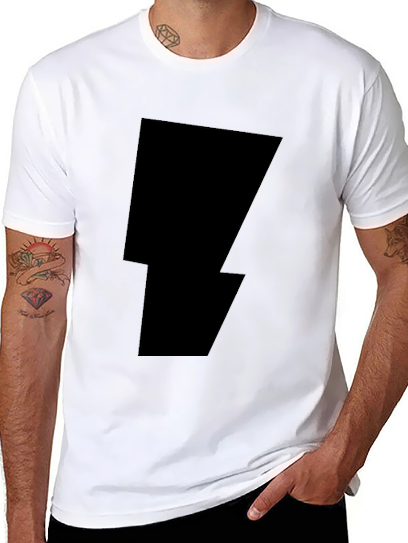 Black Lightning Bolt Graphic Tee